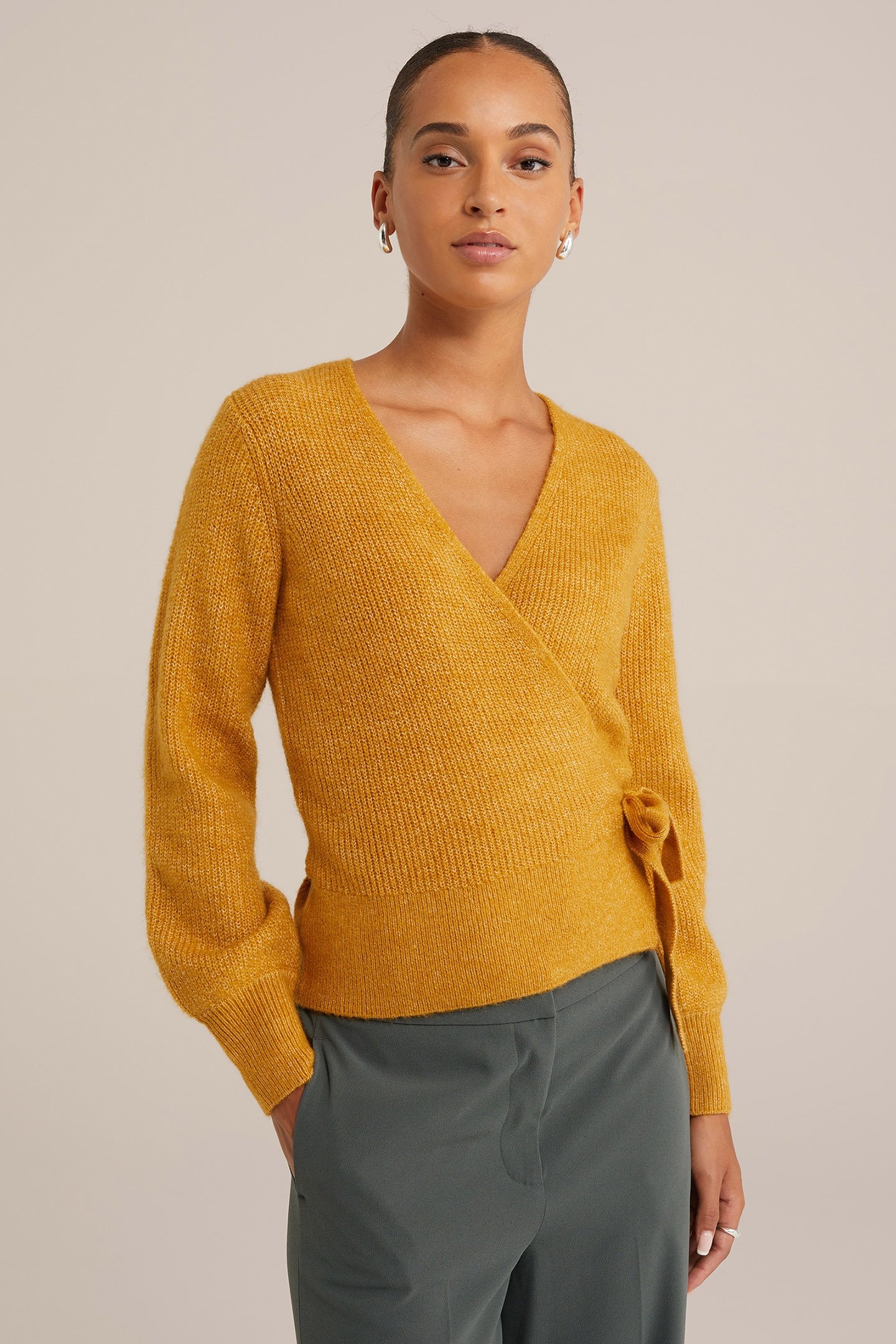 WRAP CARDIGAN MUSTARD YELLOW 1