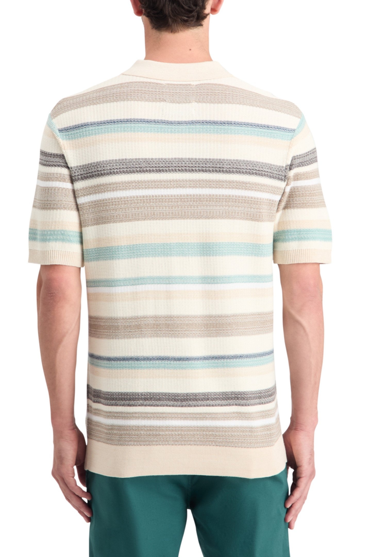 STRUCTURED KNITTED POLO MULTI STRIPE 2