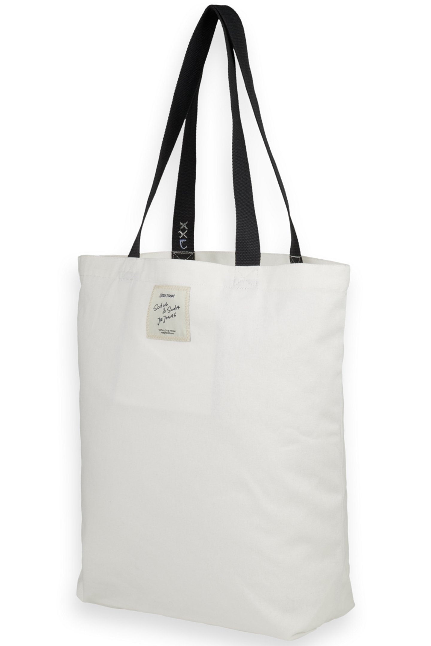 JOE JONAS X SCOTCH SODA PRINTED CANVAS TOTE WHITE 2