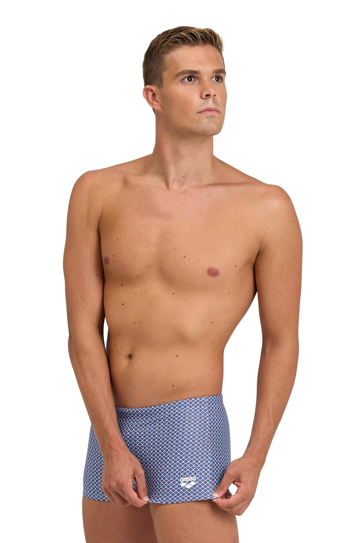 MEN'S SWIM SHORT ALLOVER GREY BLUE MULTI 1