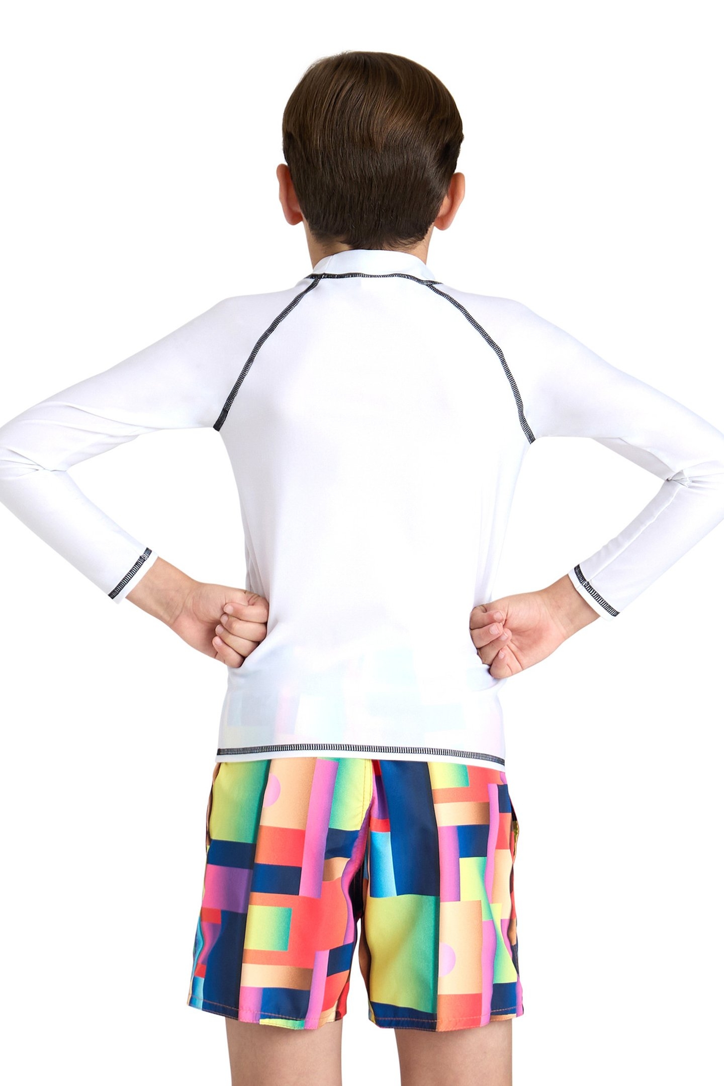 UNISEX JR ARENA RASH VEST L/S GRAPHIC WHITE-BLACK 4