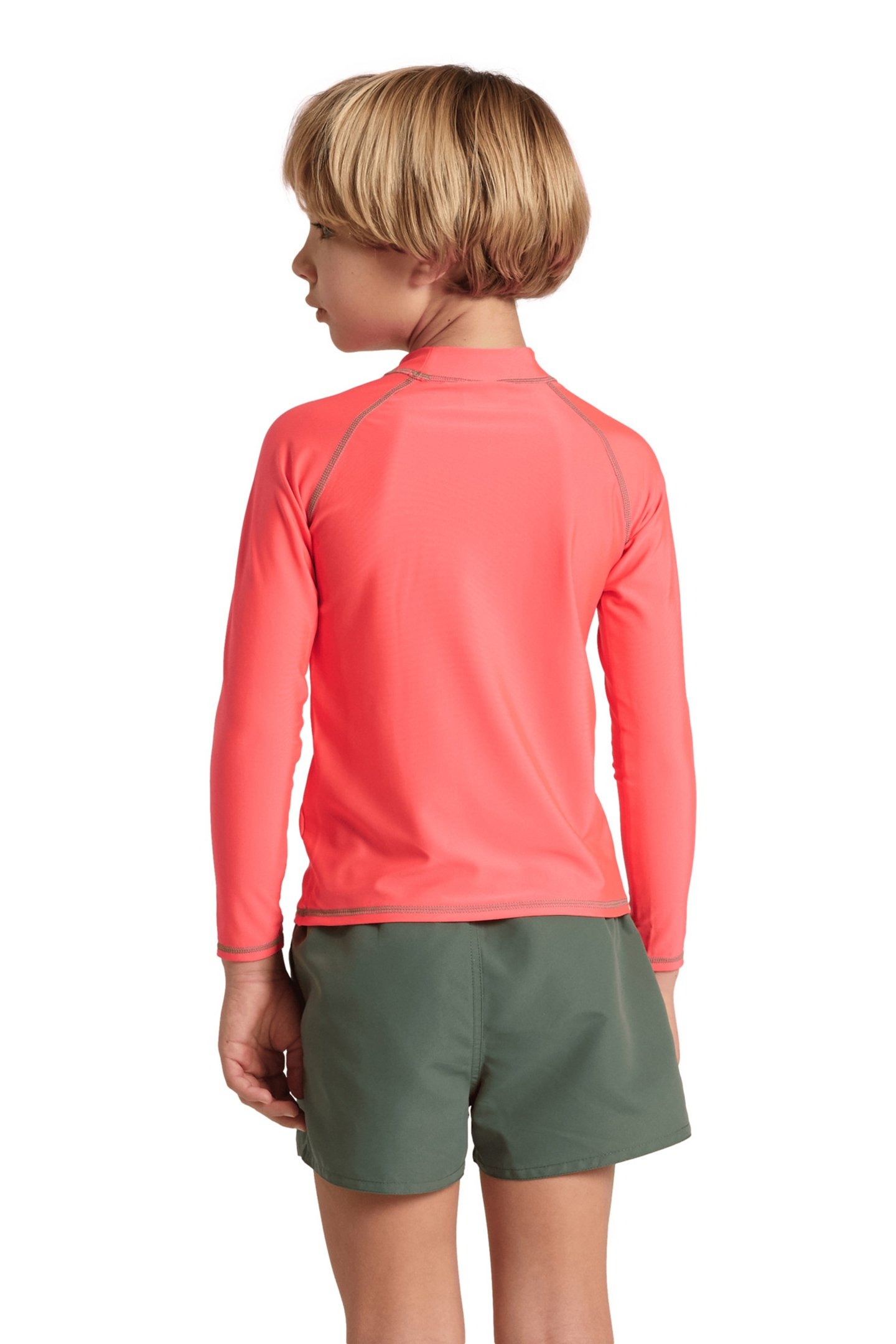 UNISEX JR ARENA RASH VEST L/S GRAPHIC FLUO RED-JADE 4
