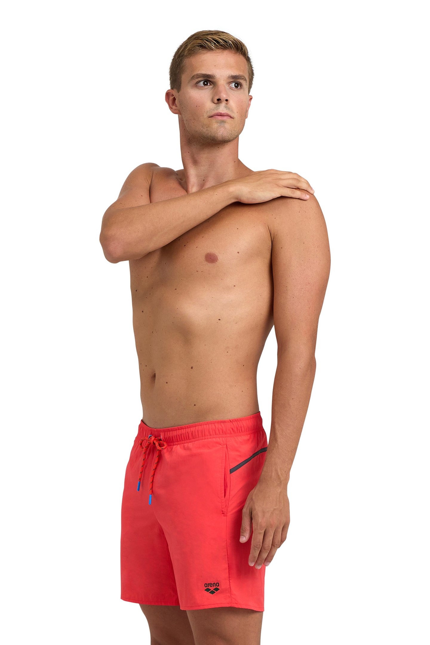 MEN'S ARENA PRO_FILE BEACH BOXER FLUO RED-DARK OLIVE 1