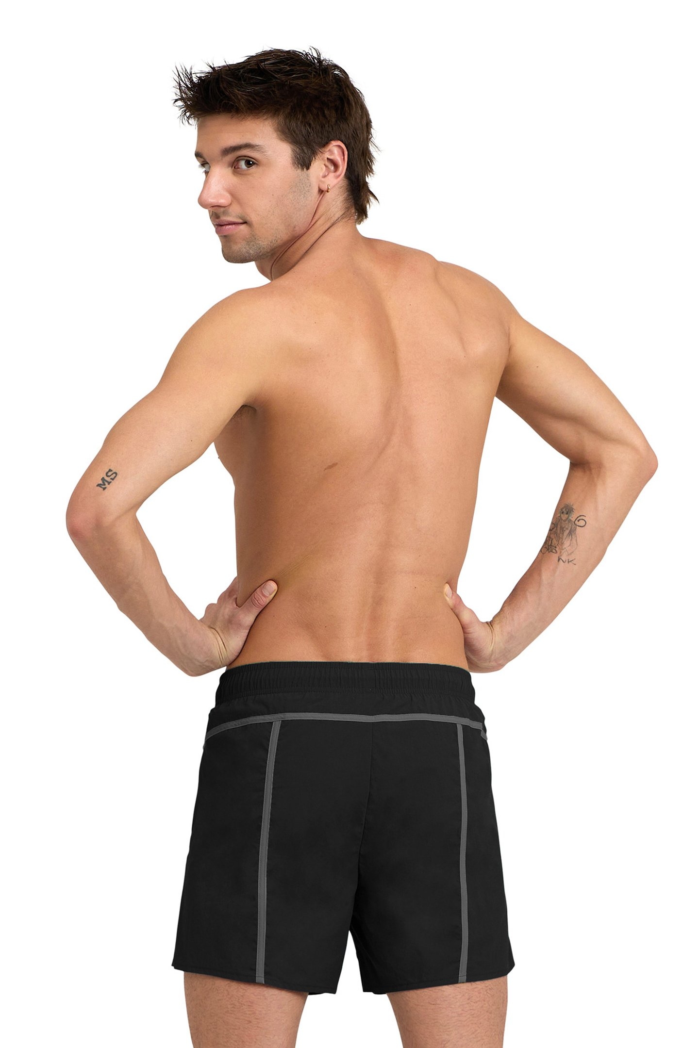 MEN'S ARENA PRO_FILE BEACH SHORT BLACK-ASPHALT-GOLD 2