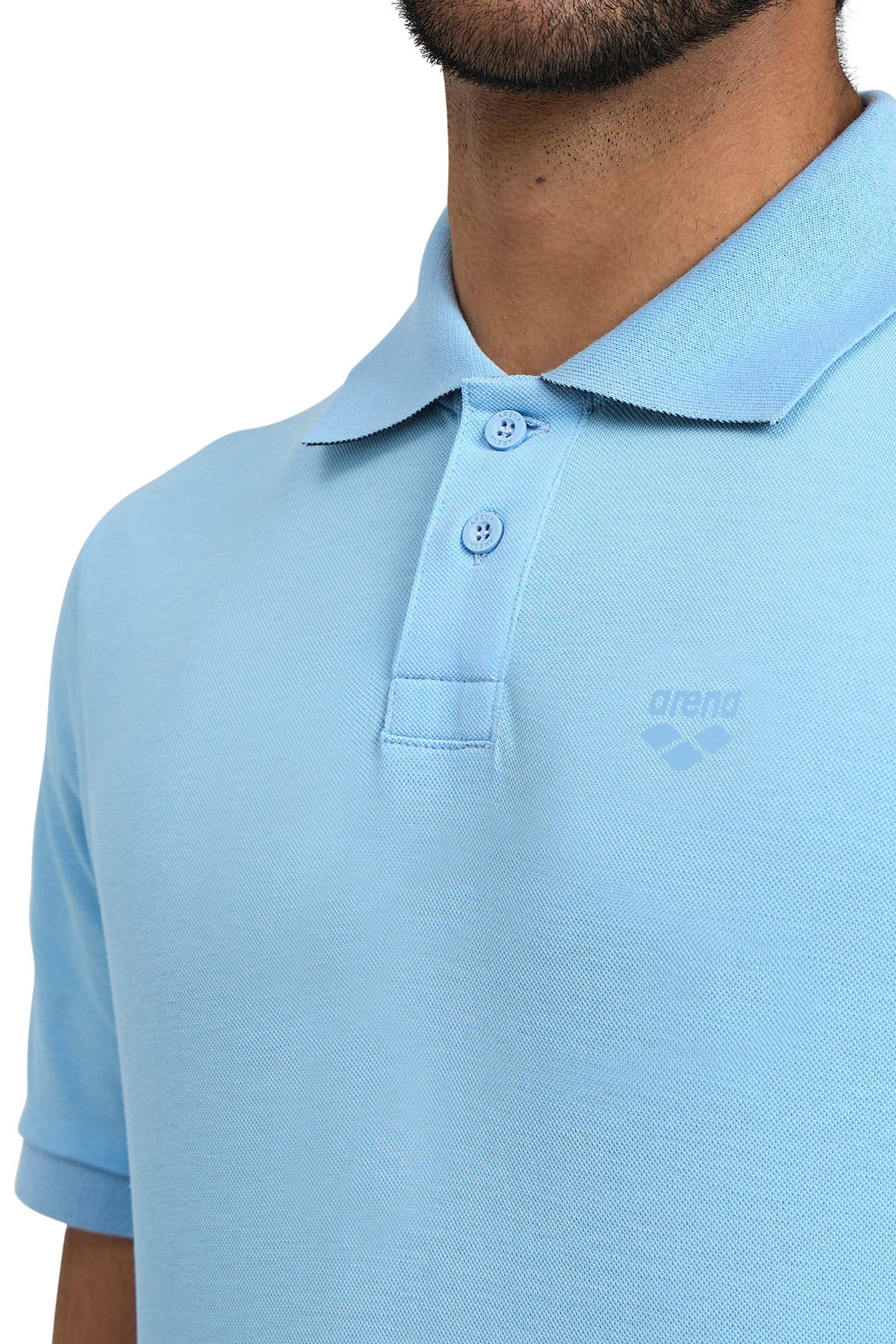MEN'S POLOSHIRT SOLID COTTON PIQUET AQUA-NAVY 4