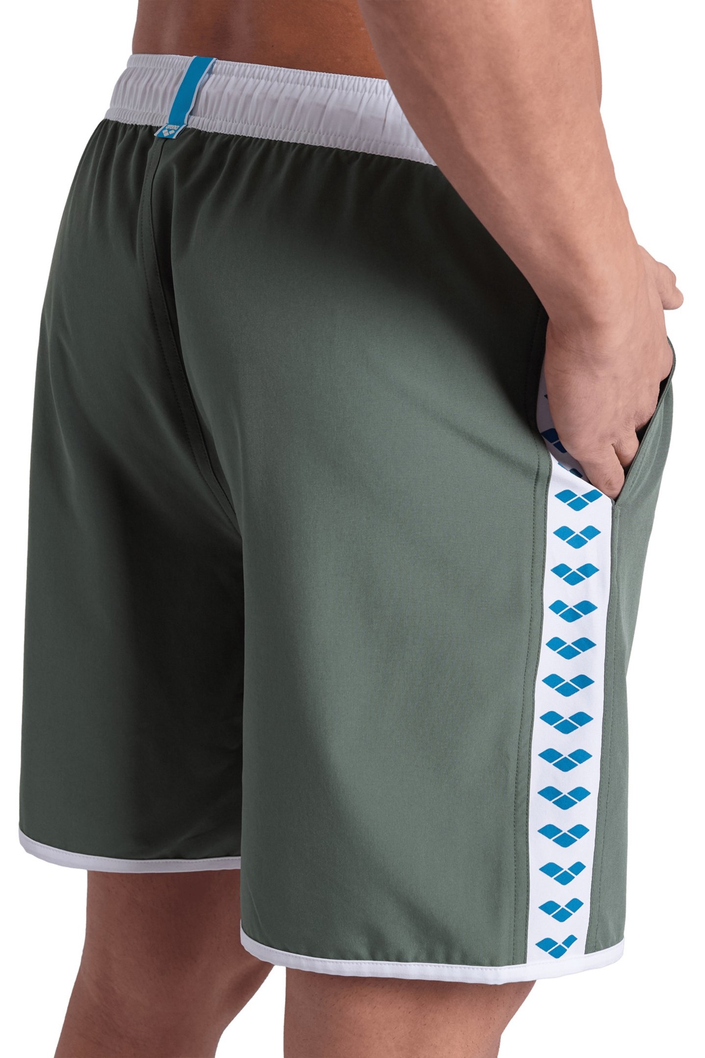 ICONS TEAM STRIPE UNISEX BERMUDA SAGE-WHITE-BLUE COSMO 5