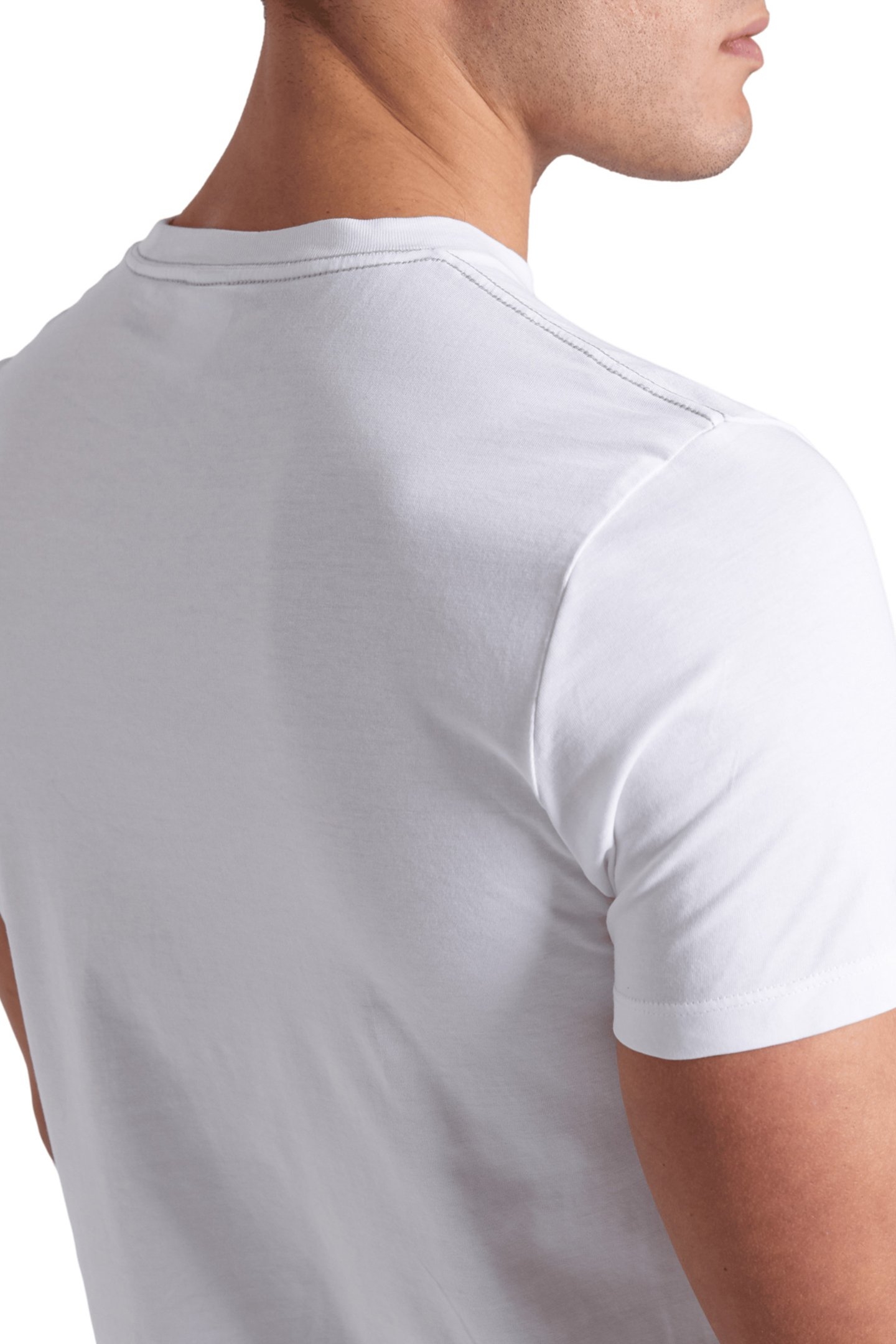 MEN'S T-SHIRT SOLID COTTON WHITE-BEACH 5