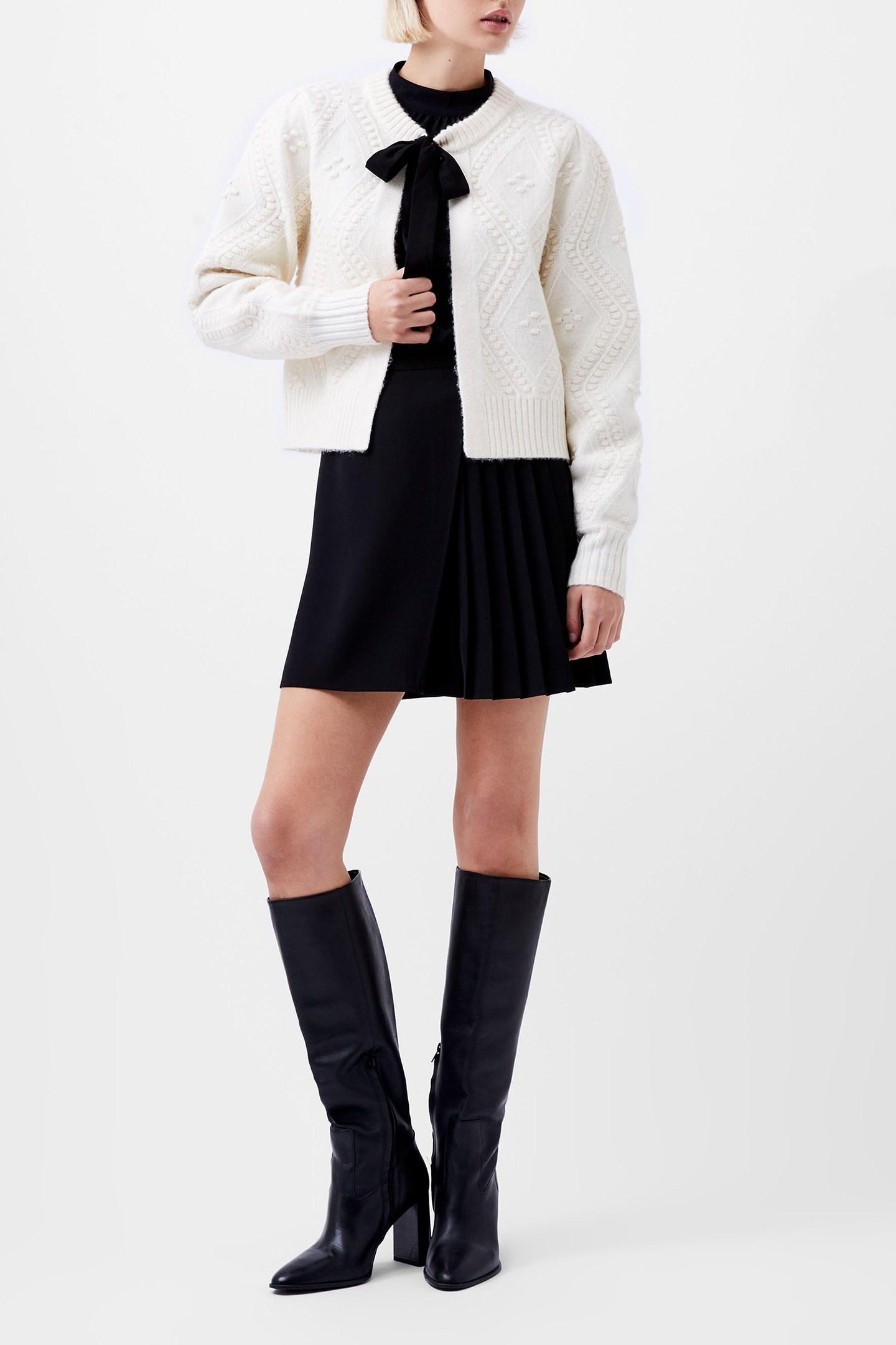 KITTY BOBBLE CARDIGAN WINTER WHITE 2