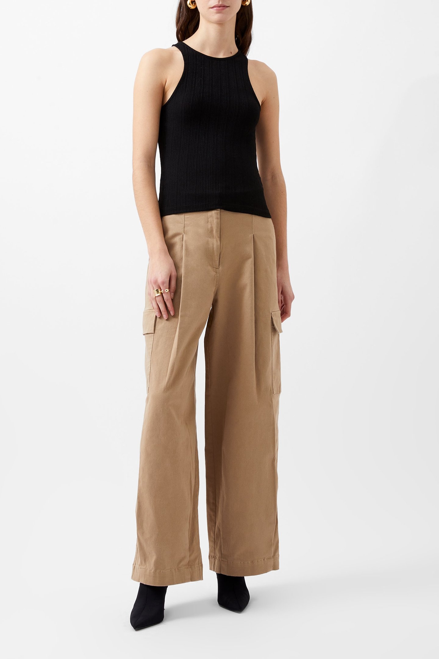 ATENA TWILL CARGO PANTS AUTUMN CAMEL 1