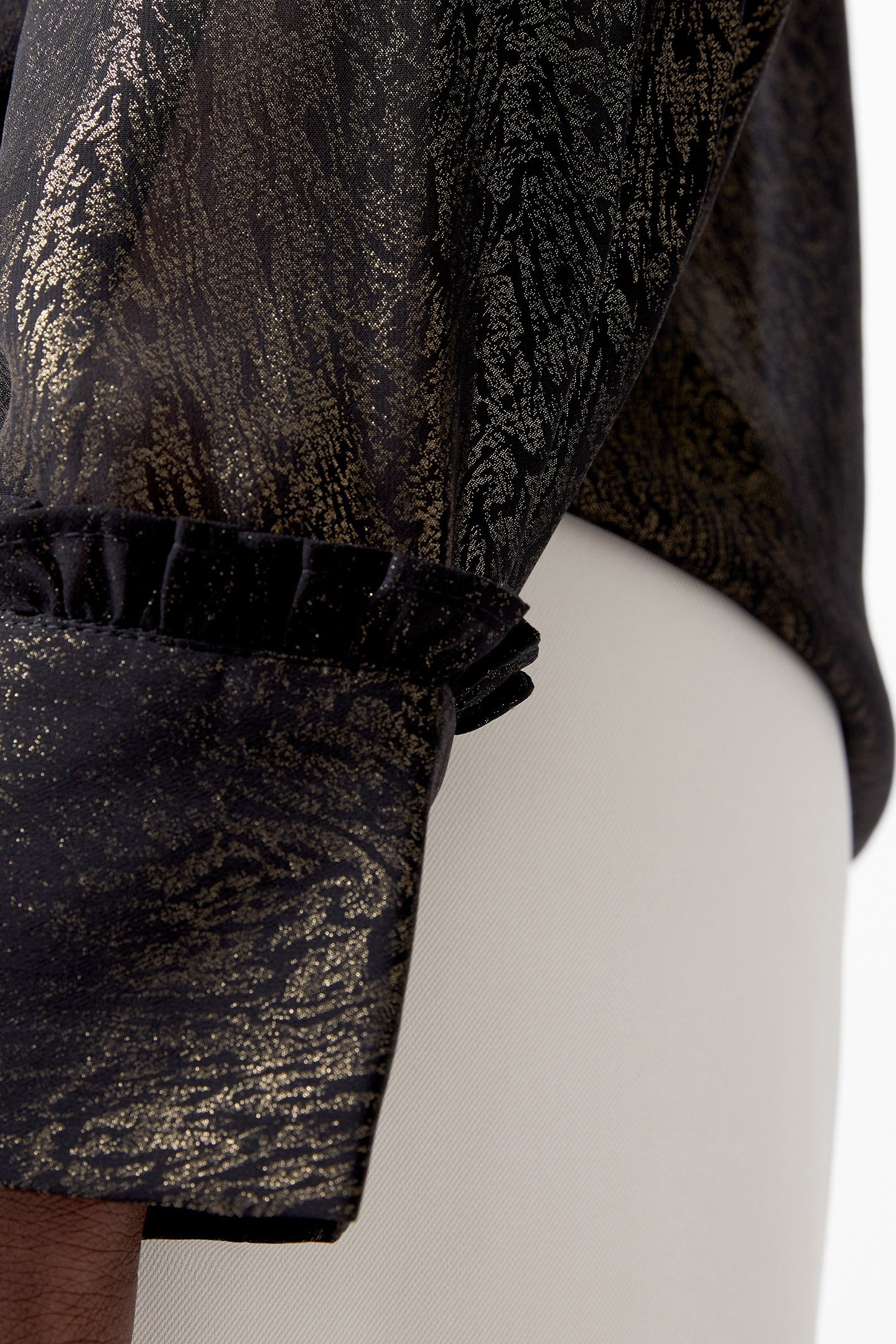 ALINA FOIL GGT L/S TOP BLACK/BRONZE 4