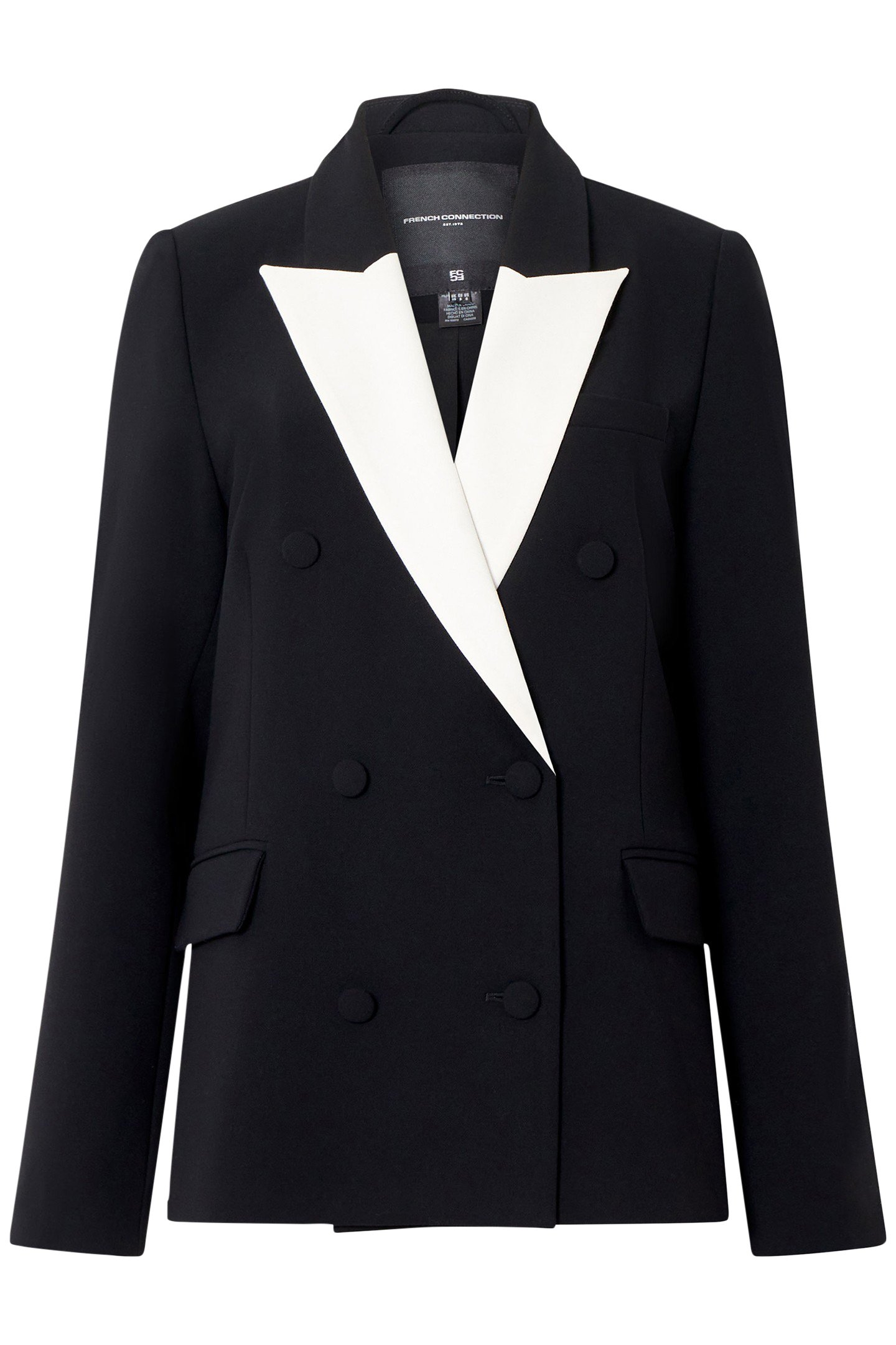 WHISPER DBL BREASTED BLAZER BLACKOUT/CLASSIC CRM 4