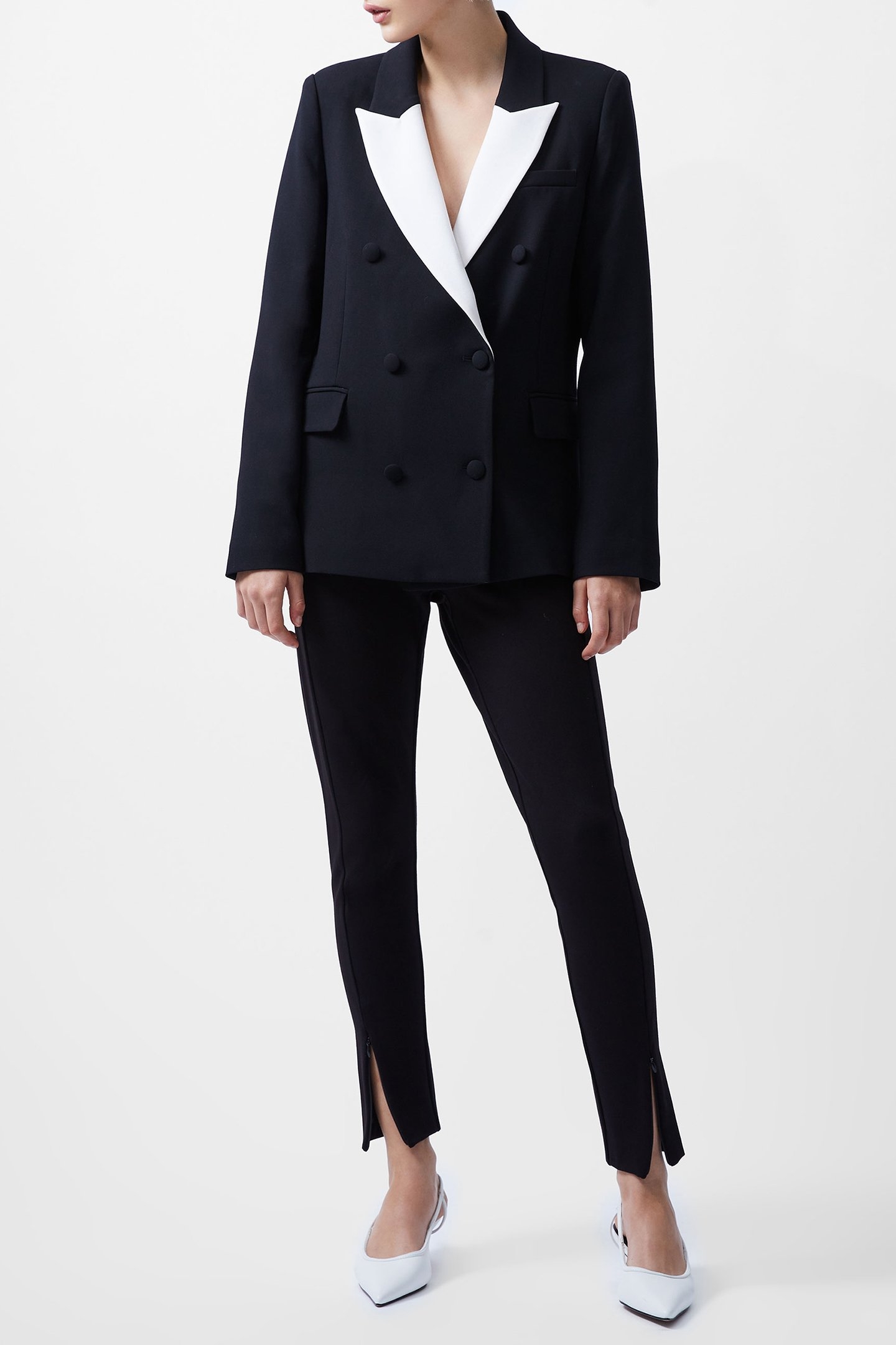 WHISPER DBL BREASTED BLAZER BLACKOUT/CLASSIC CRM 2