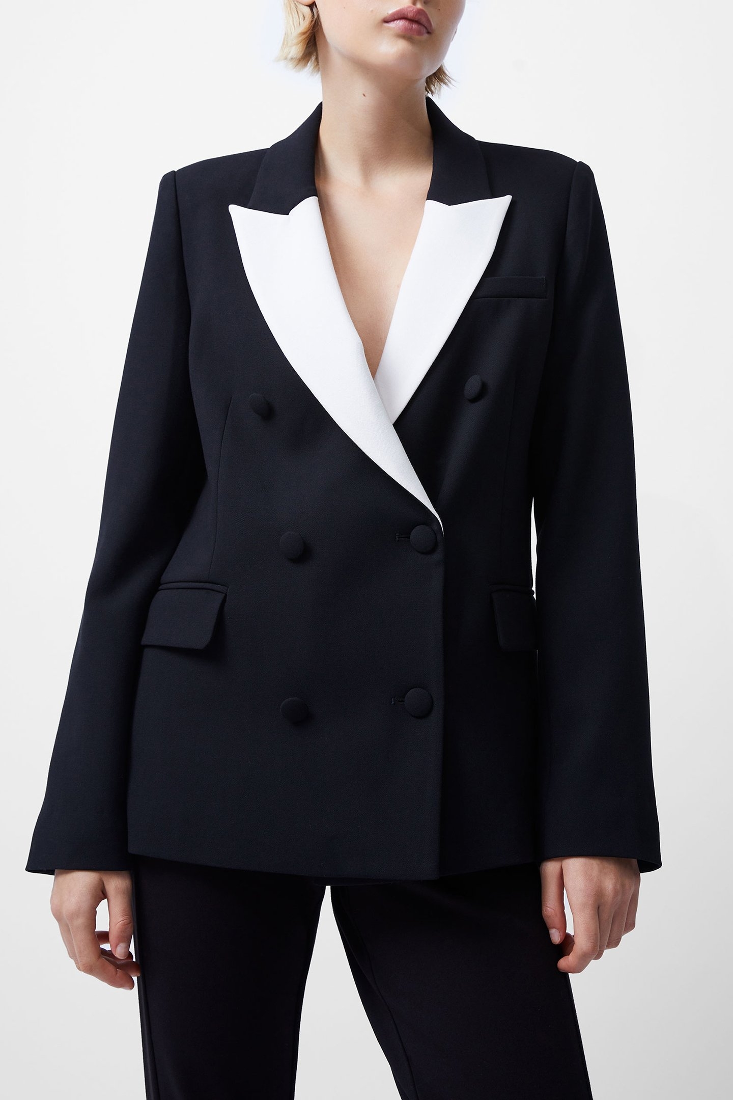WHISPER DBL BREASTED BLAZER BLACKOUT/CLASSIC CRM 1