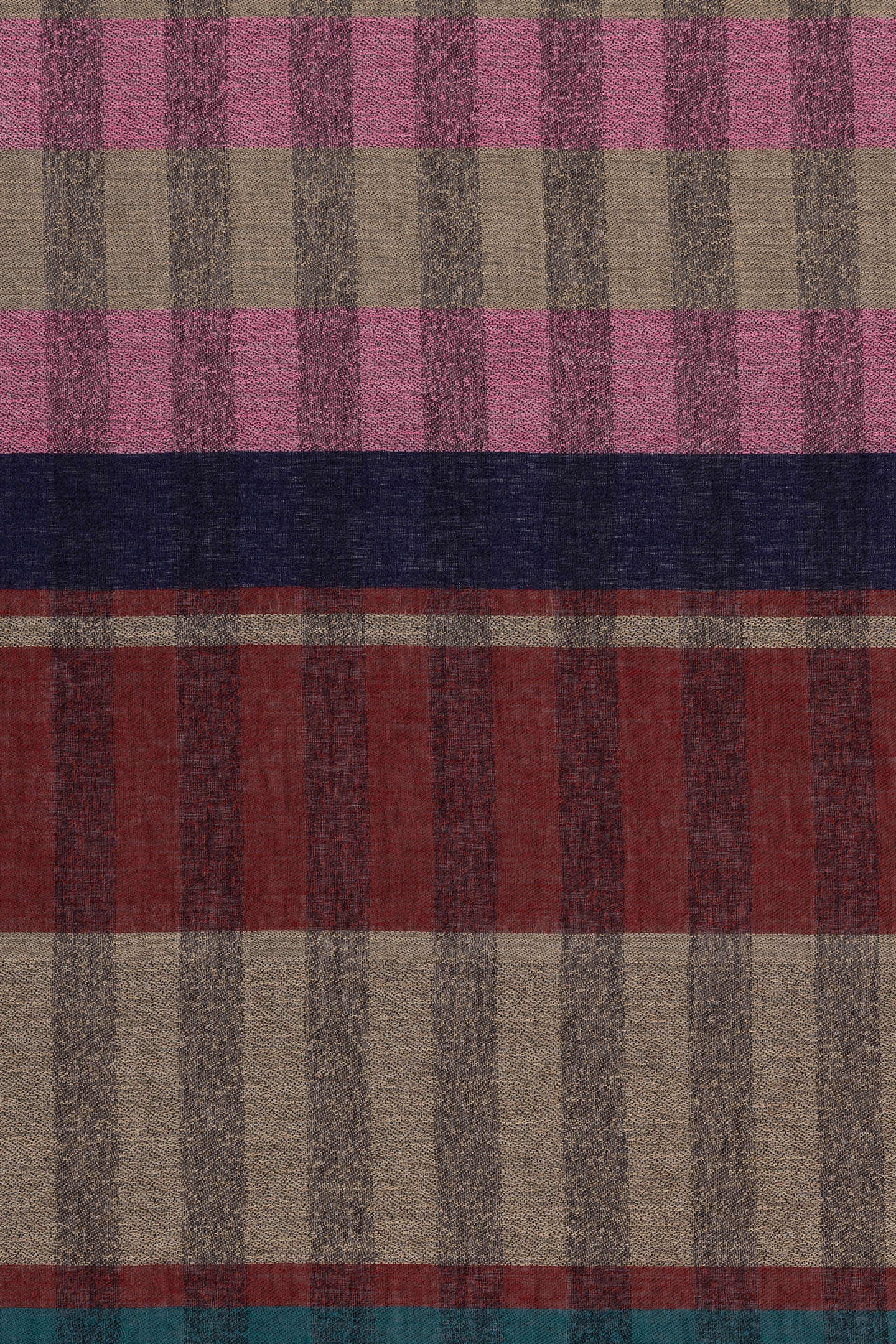 SCARF BLOCK AND CHECK PETROL GREEN 3