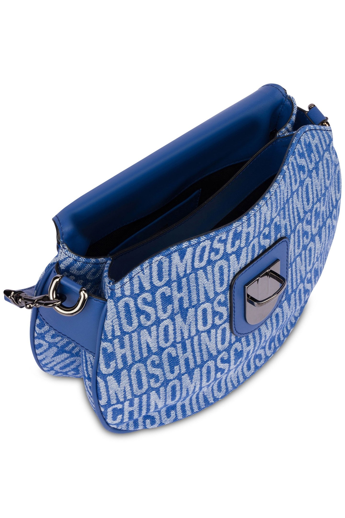 ALLOVER LOGO DENIM HANDBAG BLUE 3