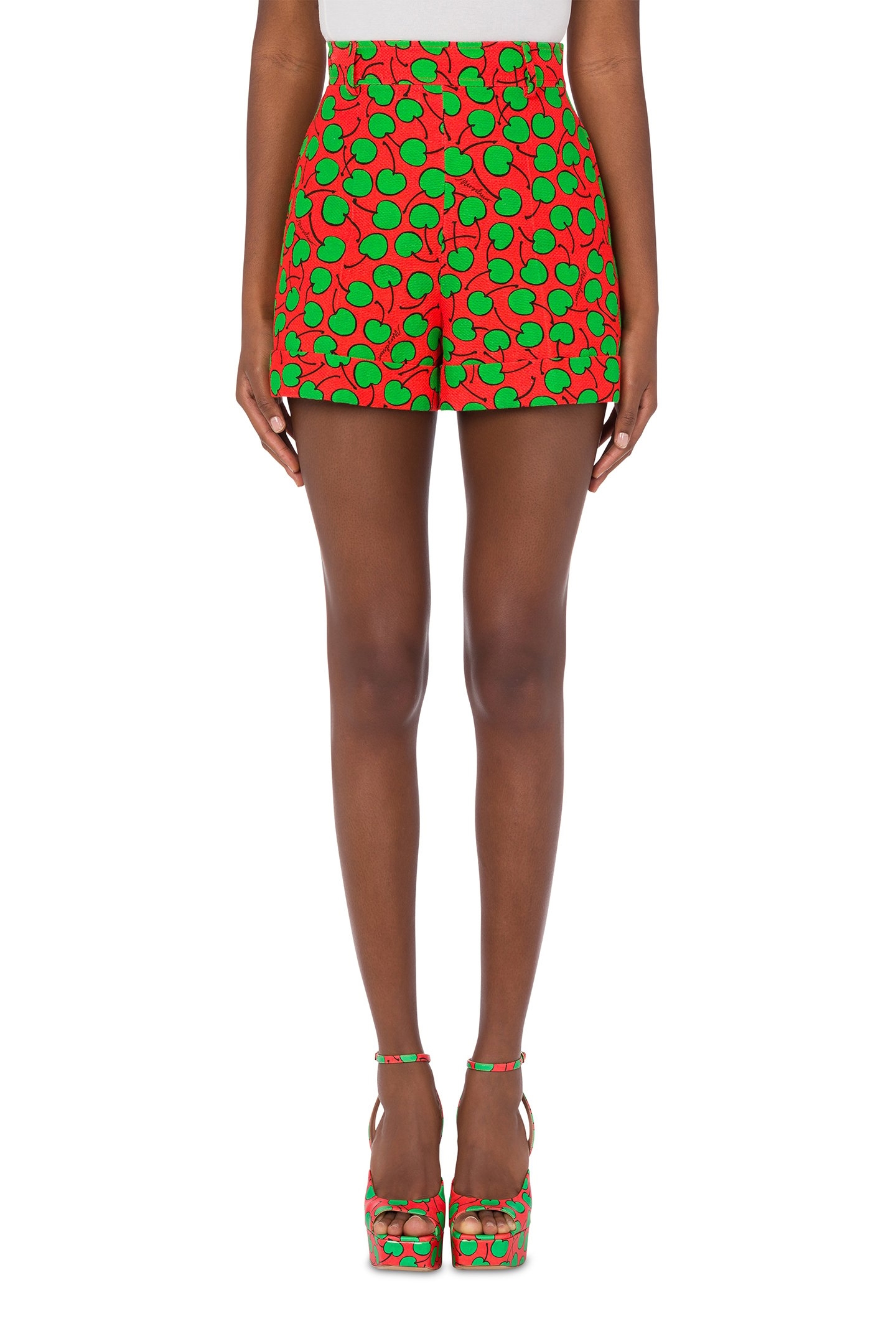 ALLOVER CHERRY PIQUÉ SHORTS RED 1