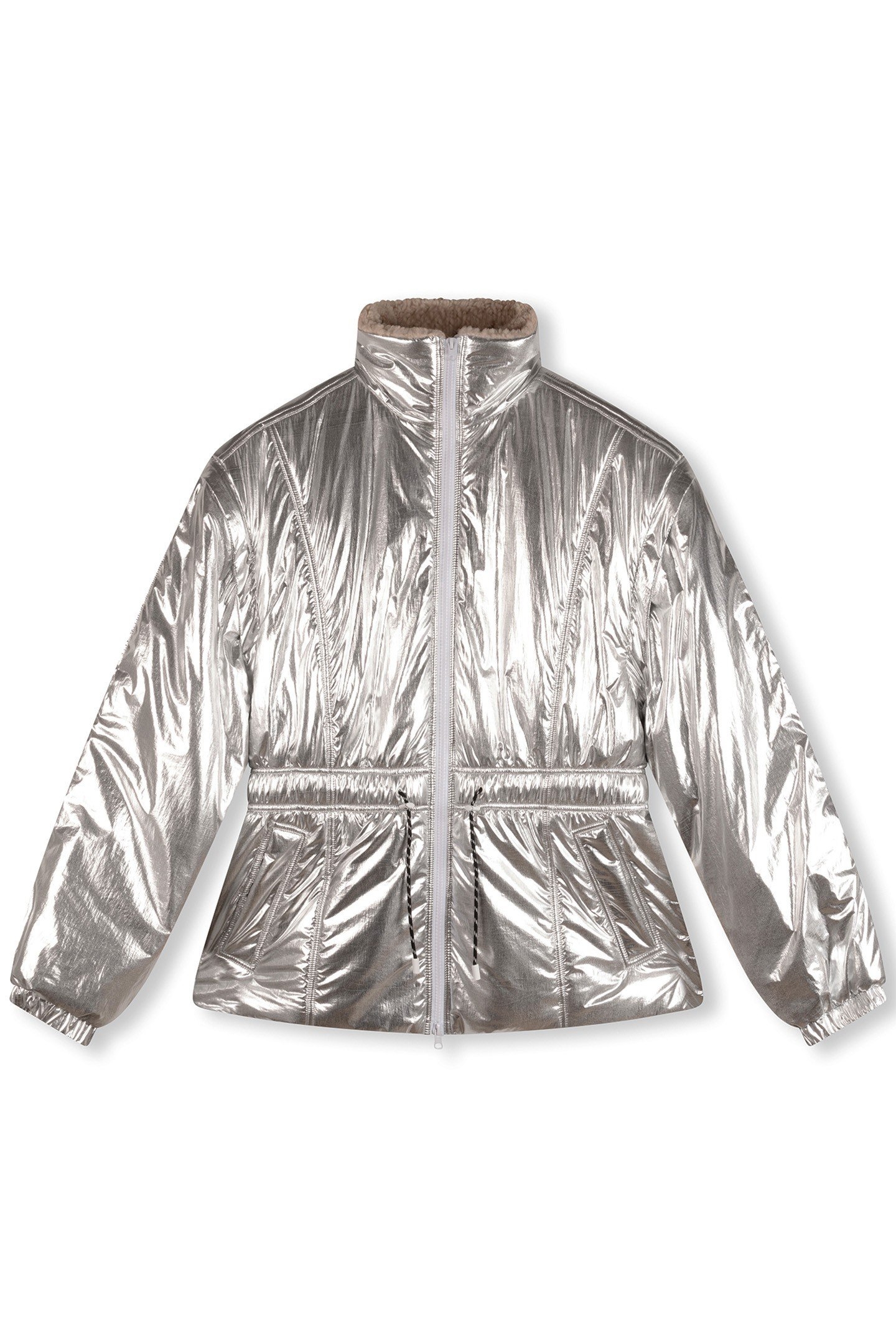 METALLIC PUFFER JACKET SILVER 3