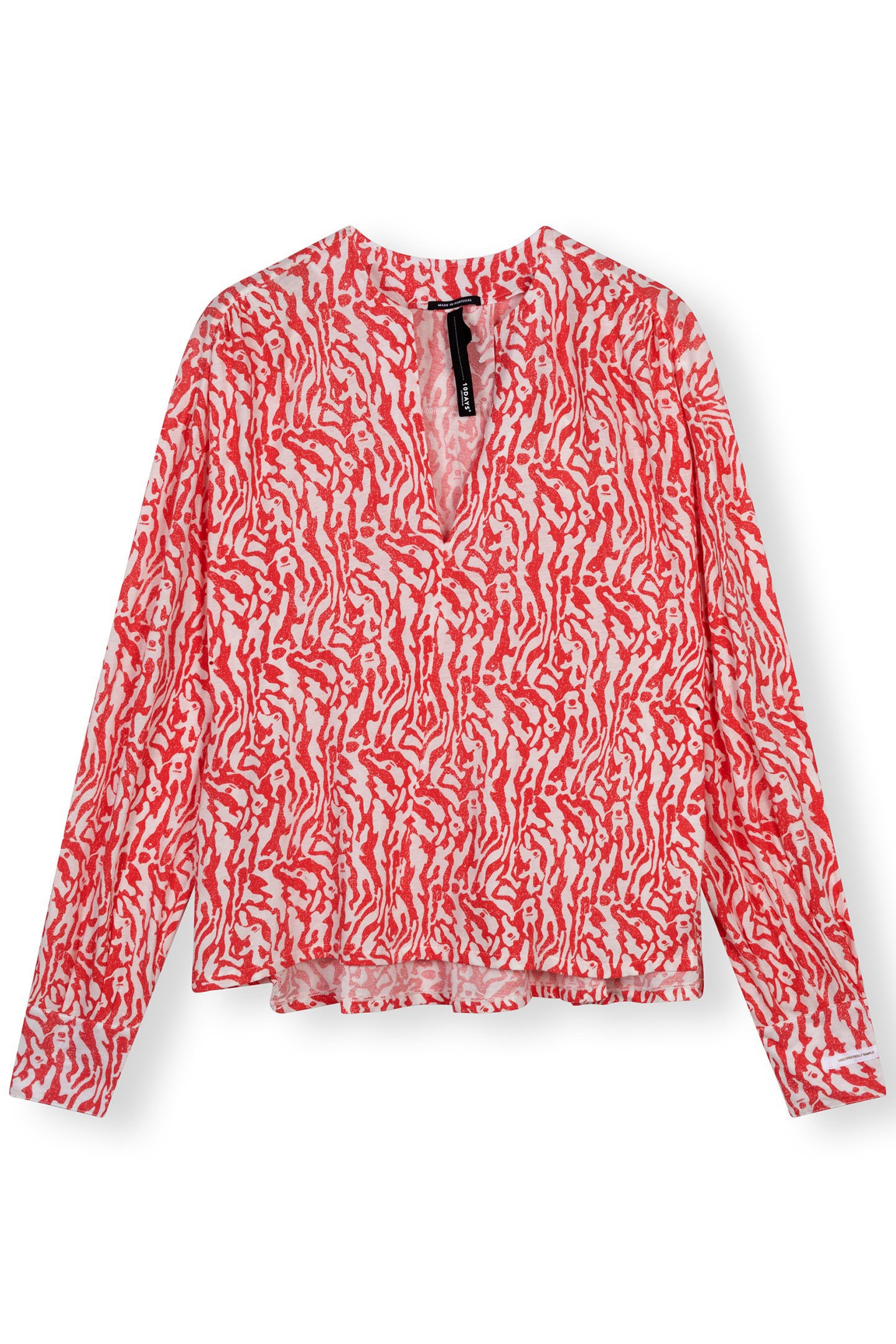 V-NECK BLOUSE ZEBRA JERSEY ECRU 4