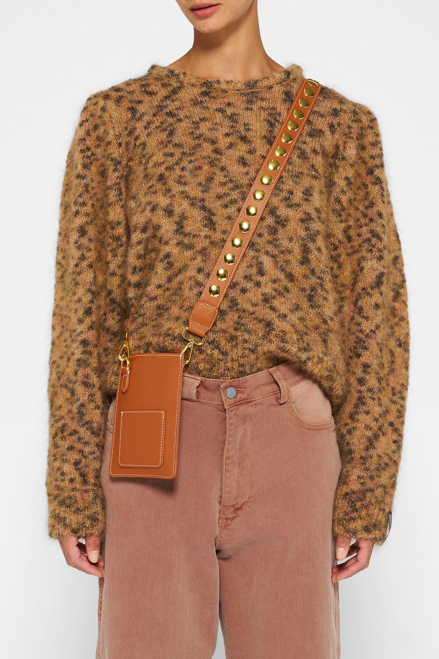 PUFFED SWEATER KNIT LEOPARD SADDLE BROWN 6