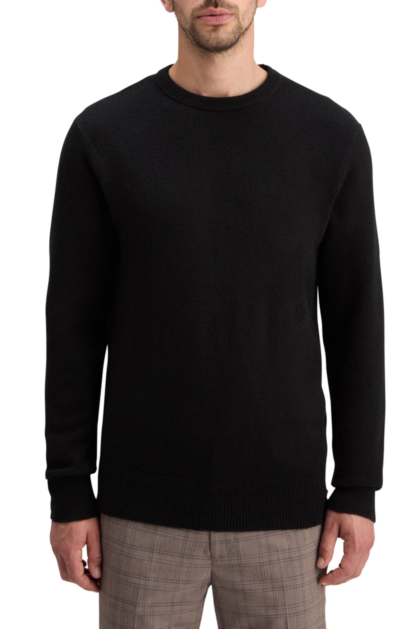 SOFT KNIT REGULAR FIT SWEATER BLACK 1