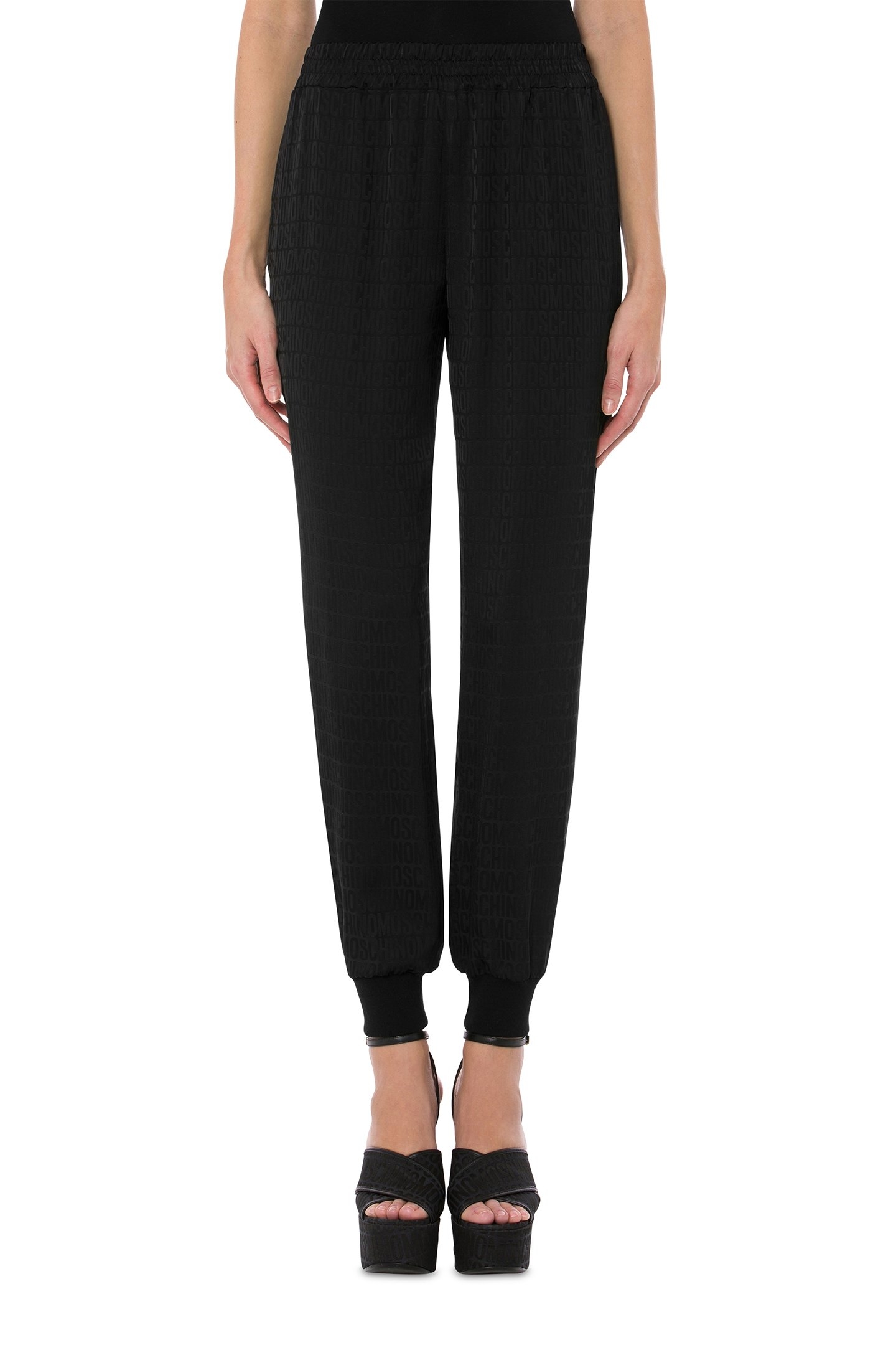 ALLOVER LOGO TWILL JOGGERS BLACK 1