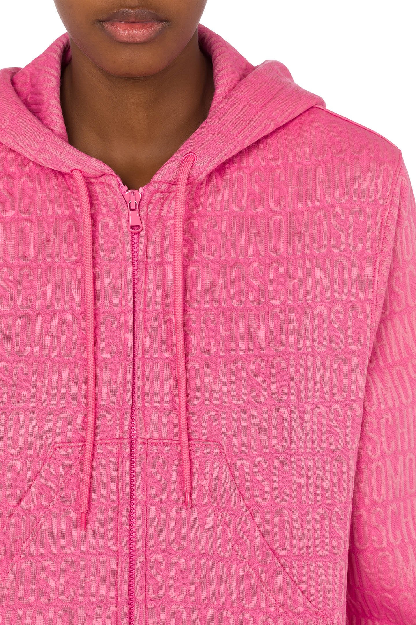 ALLOVER LOGO COTTON BLEND SWEATSHIRT PINK 4