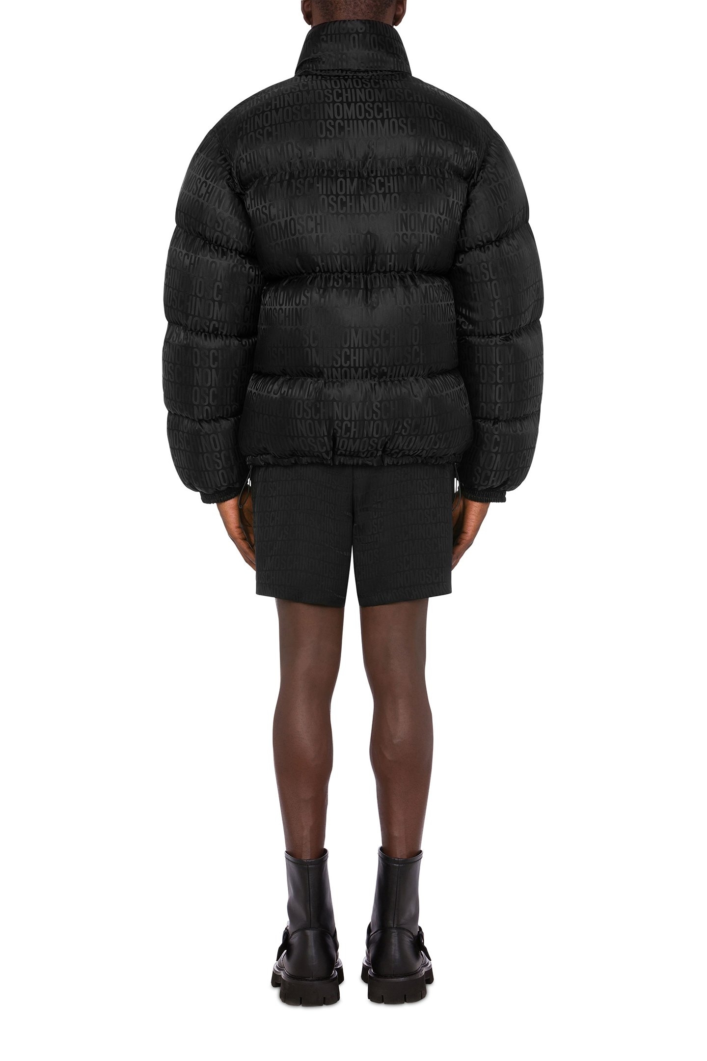 ALLOVER LOGO JACQUARD NYLON DOWN JACKET BLACK 2