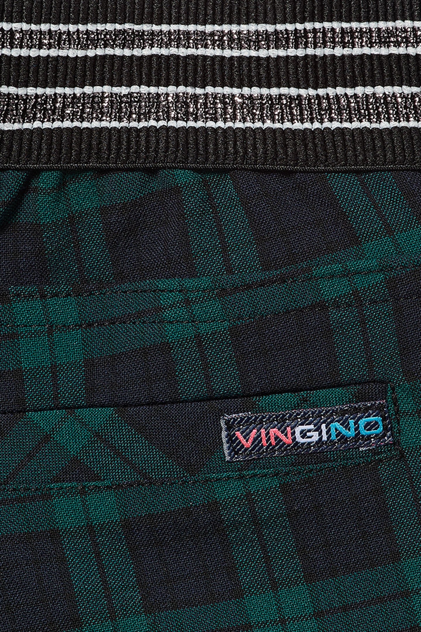 GIRL'S SAKINE PANTS BLACK GREEN CHECK 3