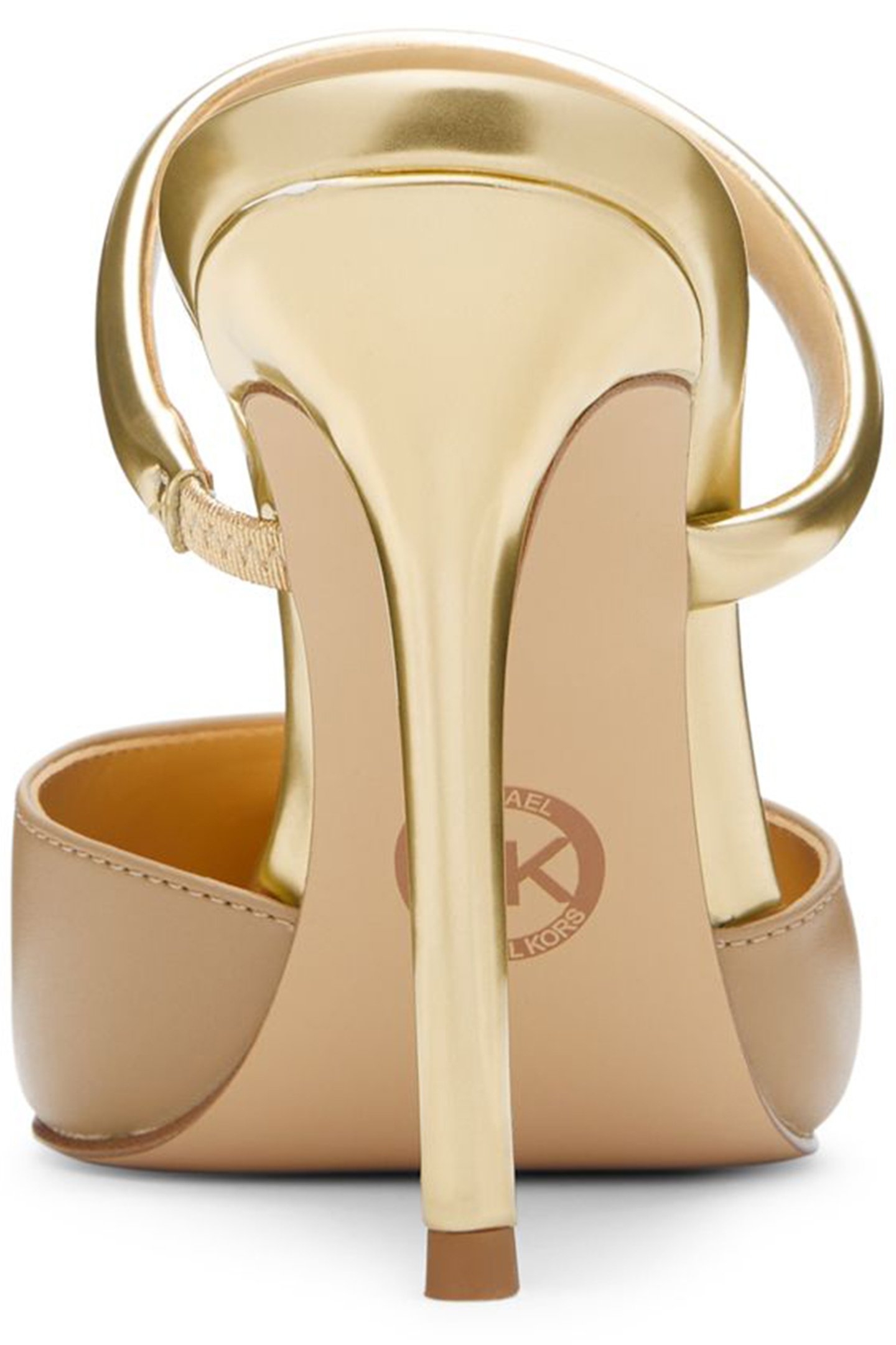 JESSA HEELED MULE WITH GOLD STRAP DETAIL IN CAMEL 3