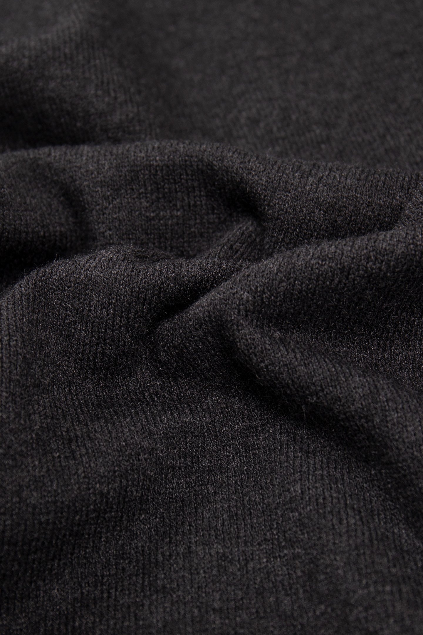 CHARCOAL KNIT BUTTON-NECK SWEATER WITH ROLLED EDGES 8