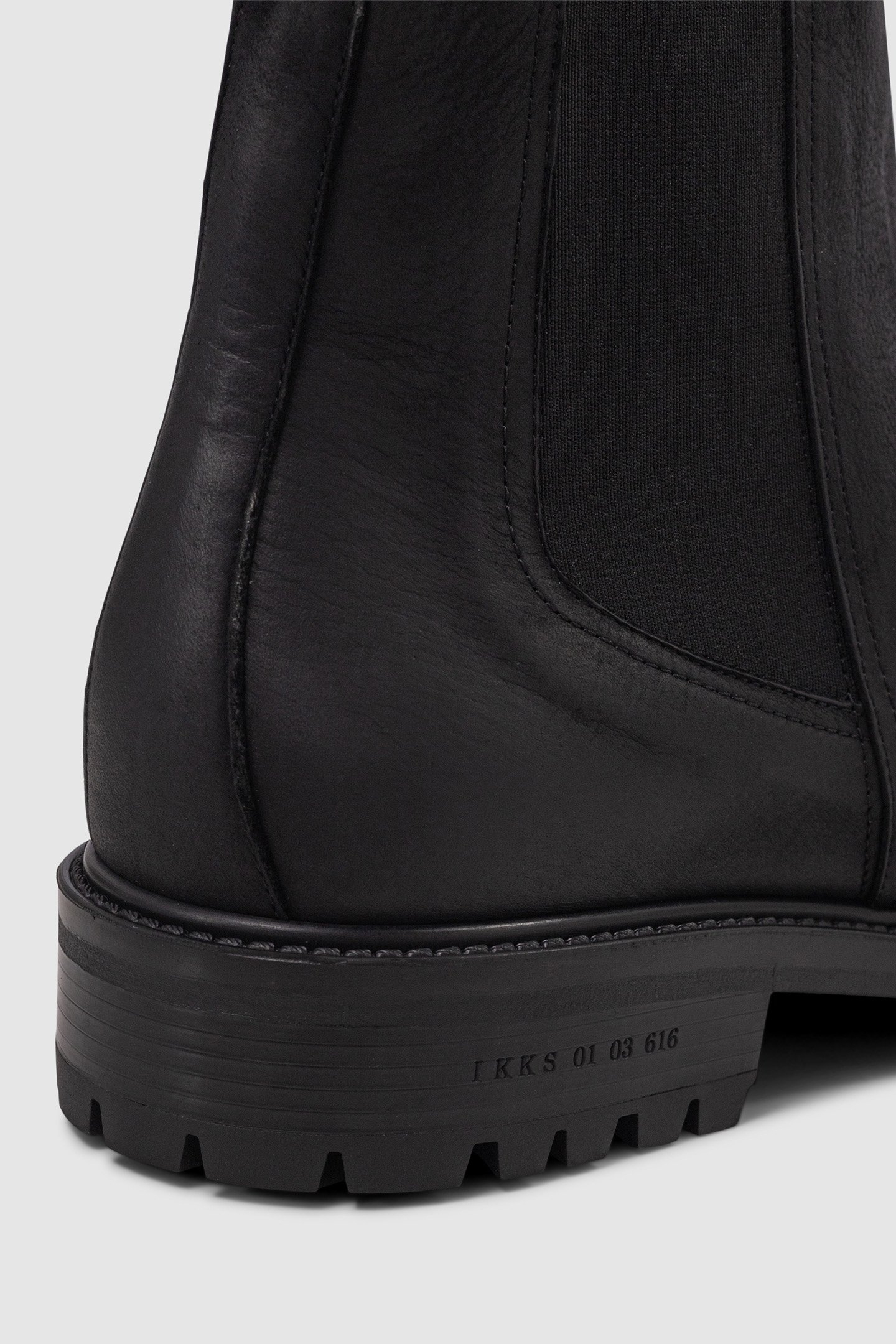 CHELSEA BOOTS BLACK NOTCHED NUBUCK LEATHER 5