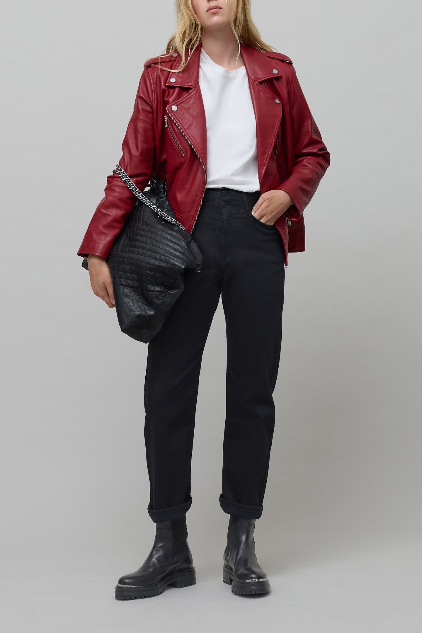 SLOUCHY BLACK COTTON CROPPED DENIM JEANS 5