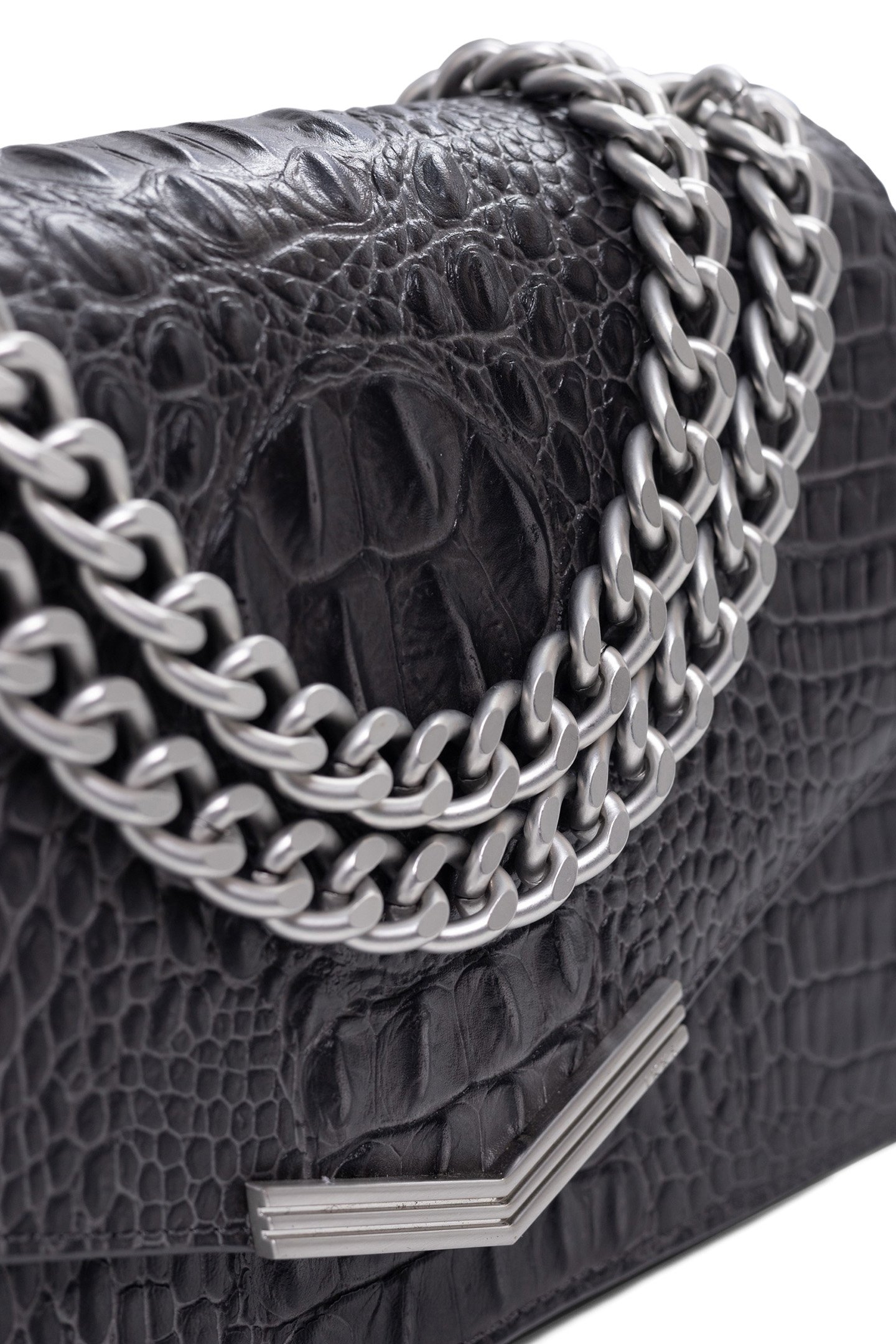 THE 1. ANIMALS CROCODILE-EFFECT LEATHER BAG SIZE M WOMAN 3