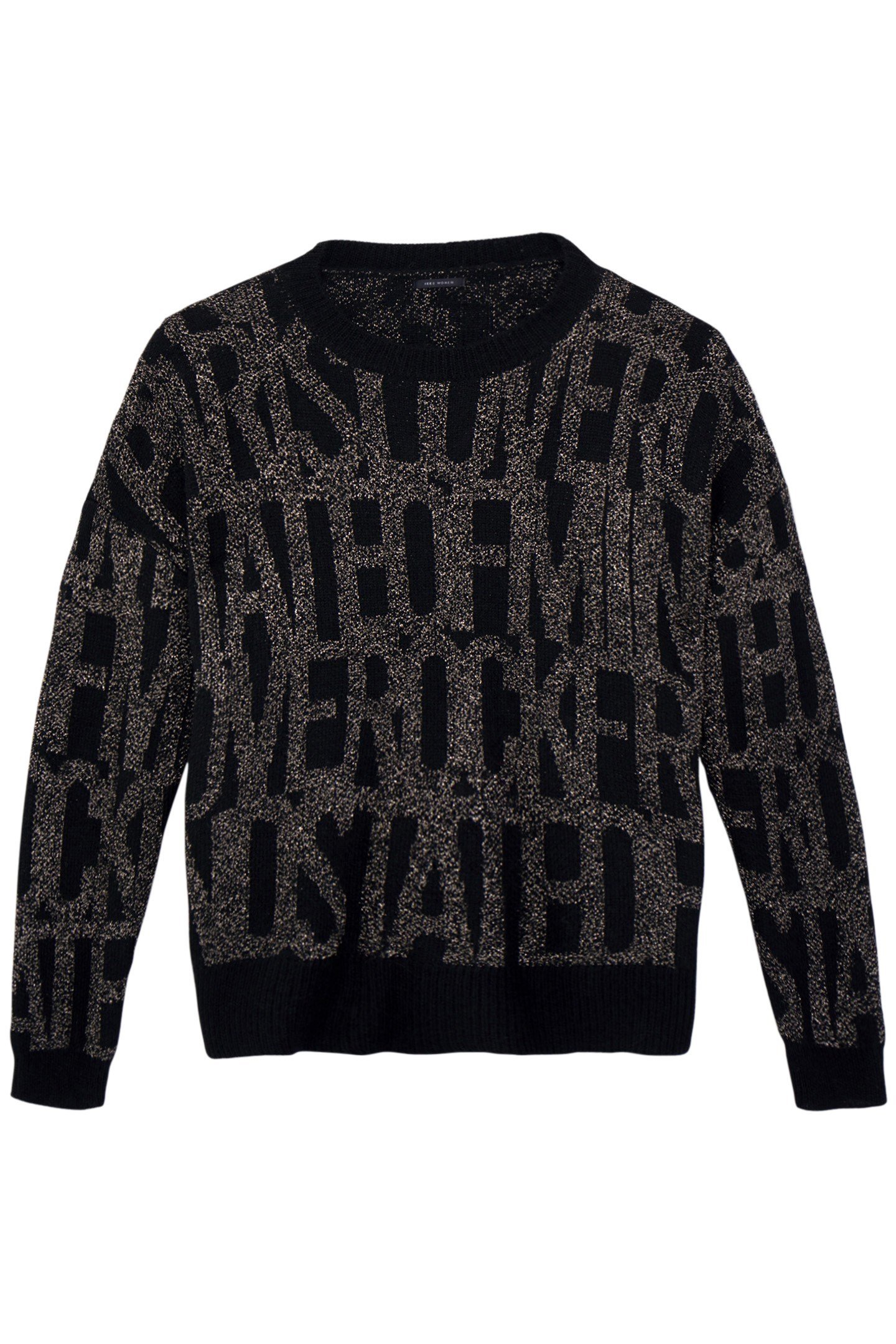 BLACK JACQUARD SWEATER WITH KHAKI PRINT 4