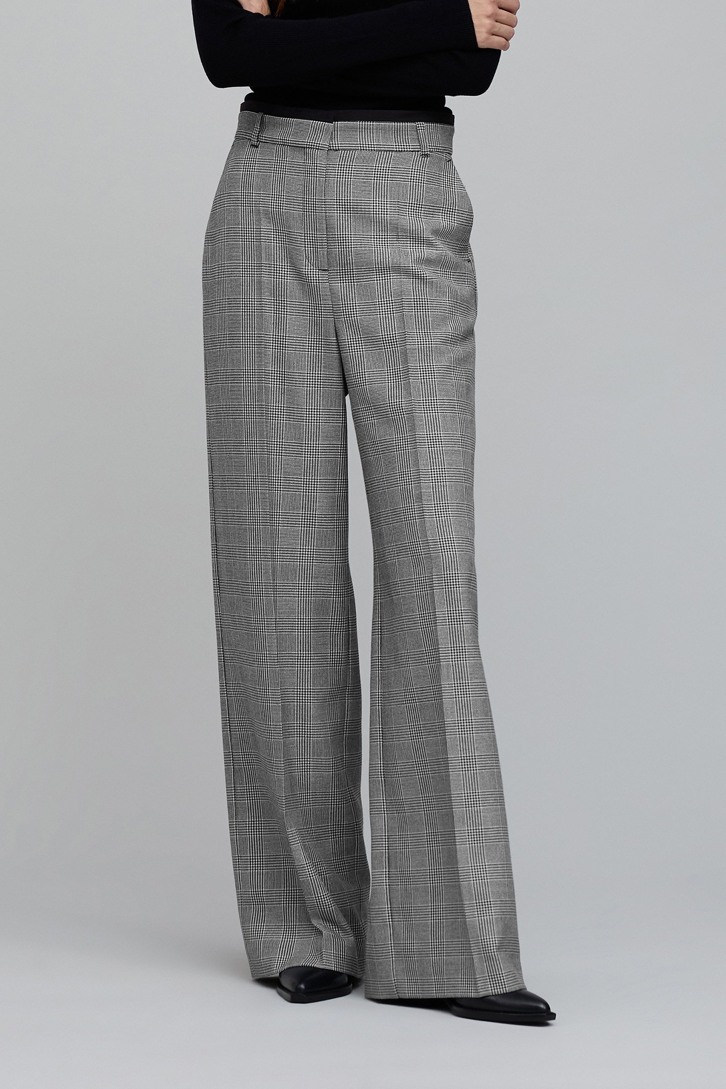 BLACK PRINCE OF WALES LUREX SUIT PANTS 1
