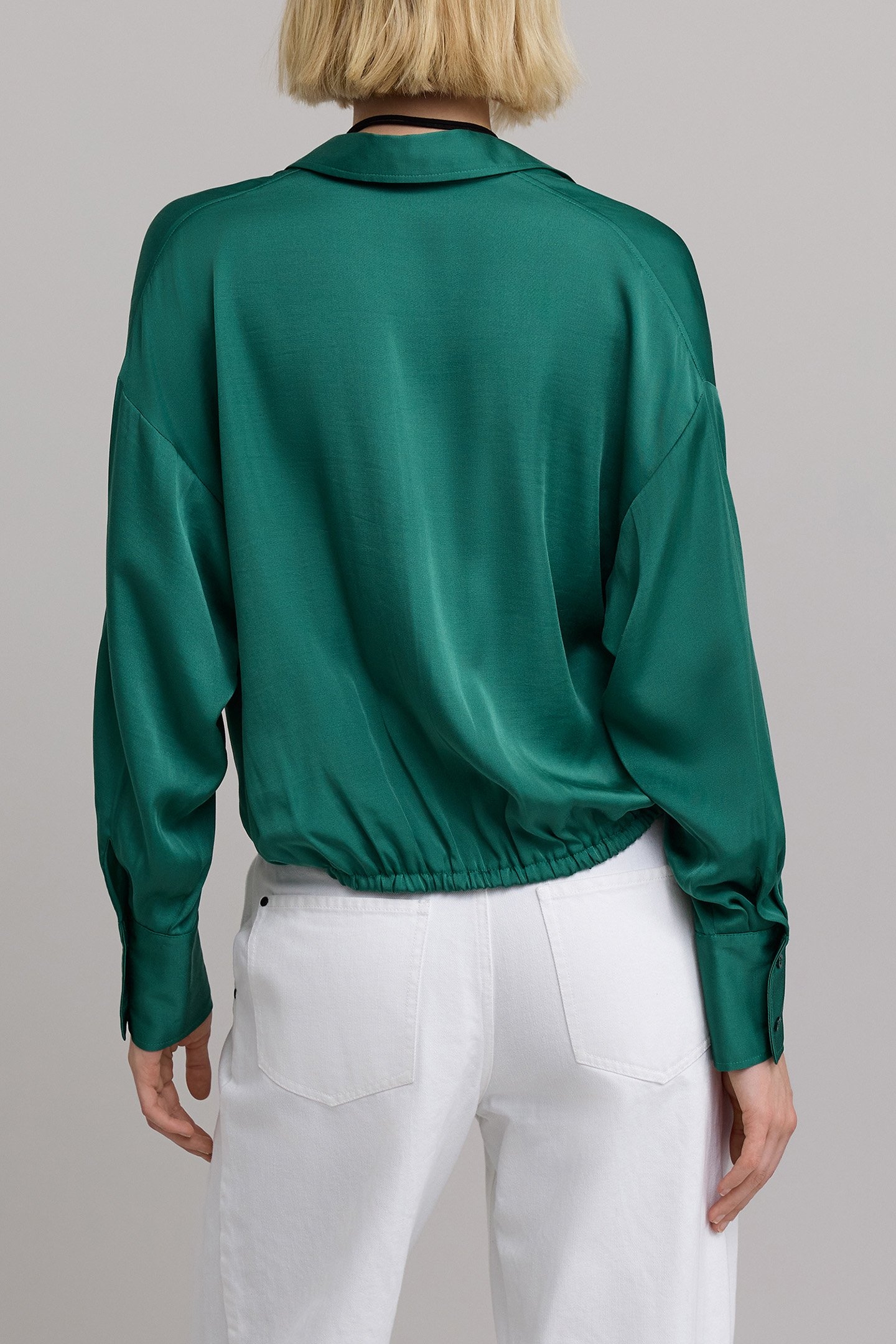 EMERALD DRAPED SHIRT 2