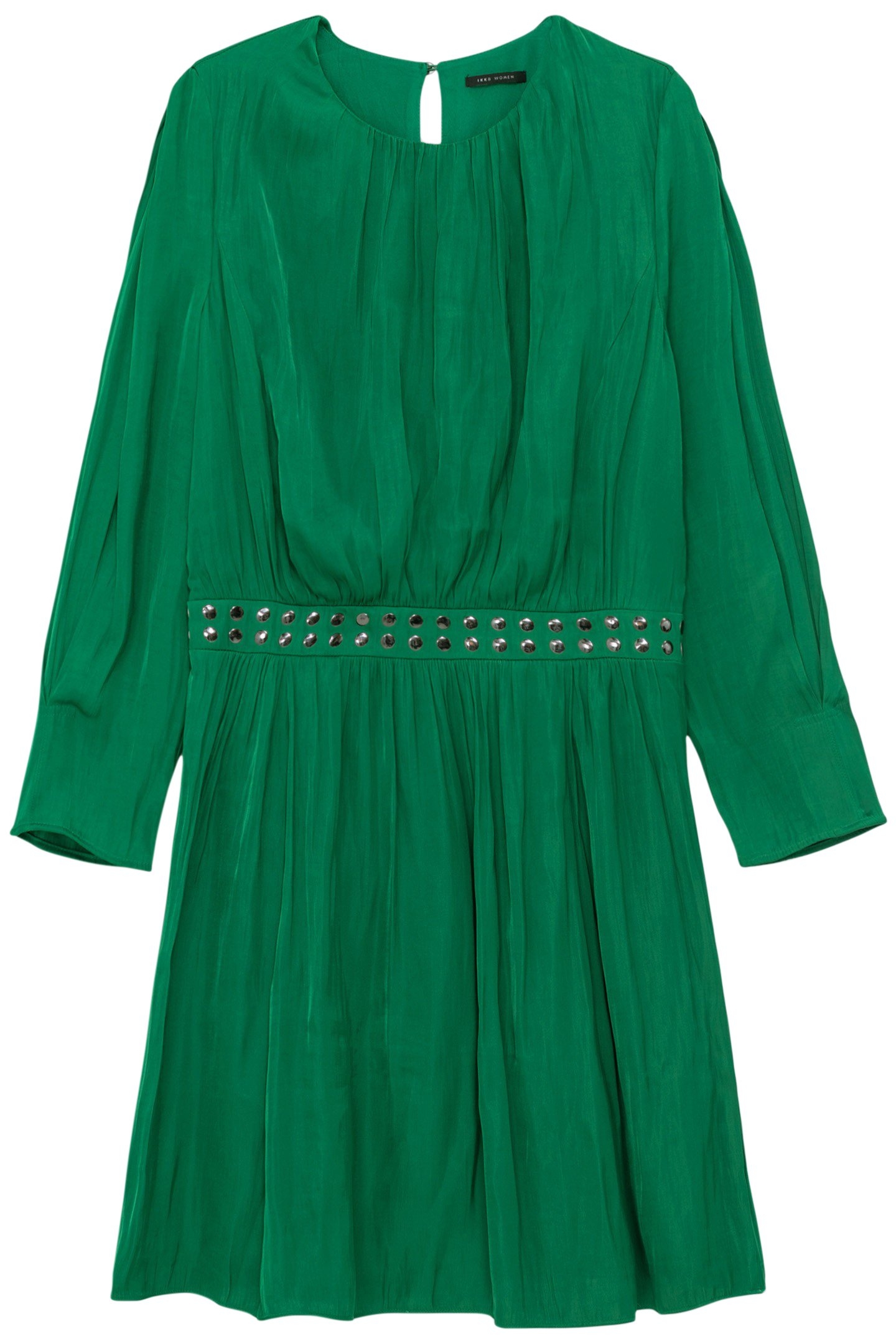 GREEN PRE-WRINKLED STUDDED DRESS 4