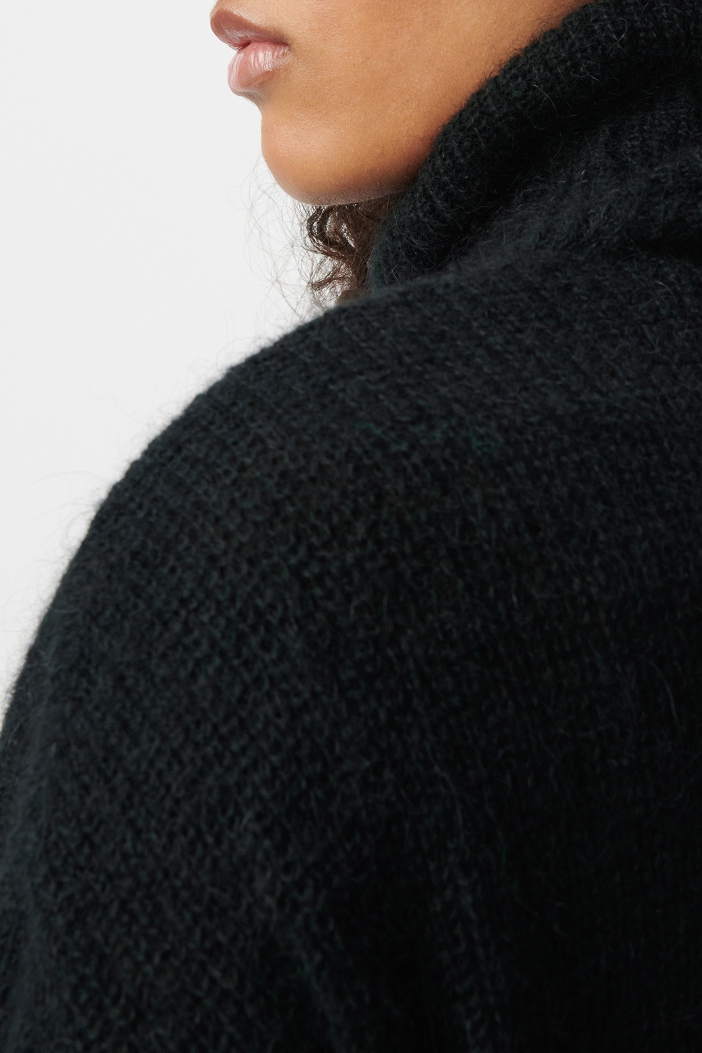 BLACK RIB-KNIT TURTLENECK SWEATER DRESS 5