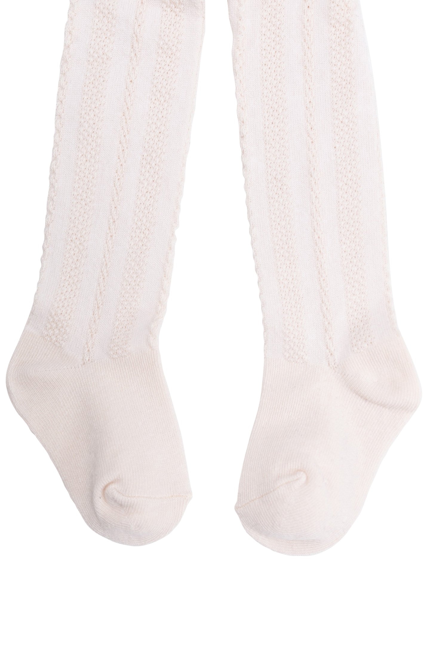 BABY GIRL NAVY AND ECRU KNITTED TIGHTS 2