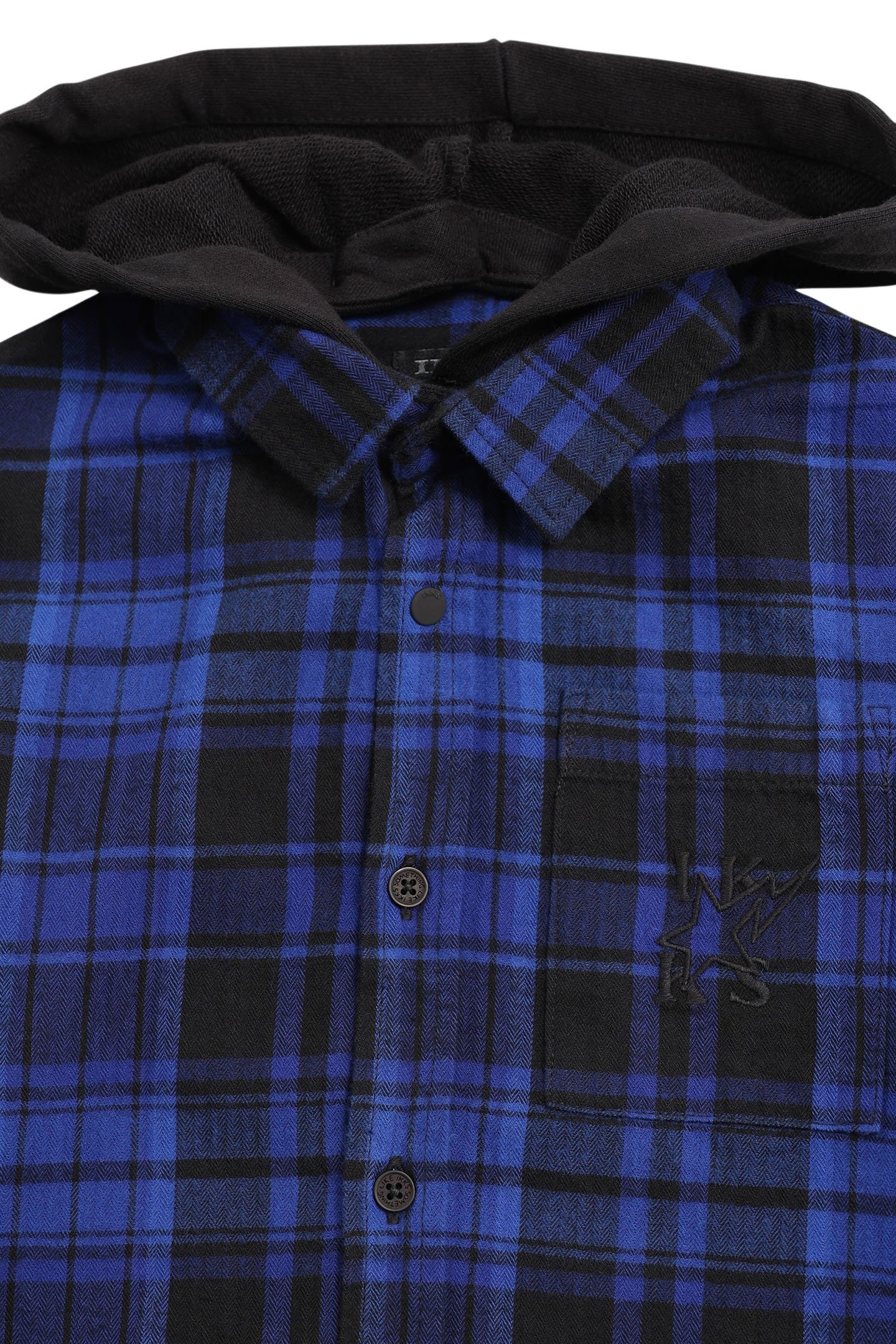BLUE PLAID SHIRT WITH REMOVABLE BOY'S HOOD 5
