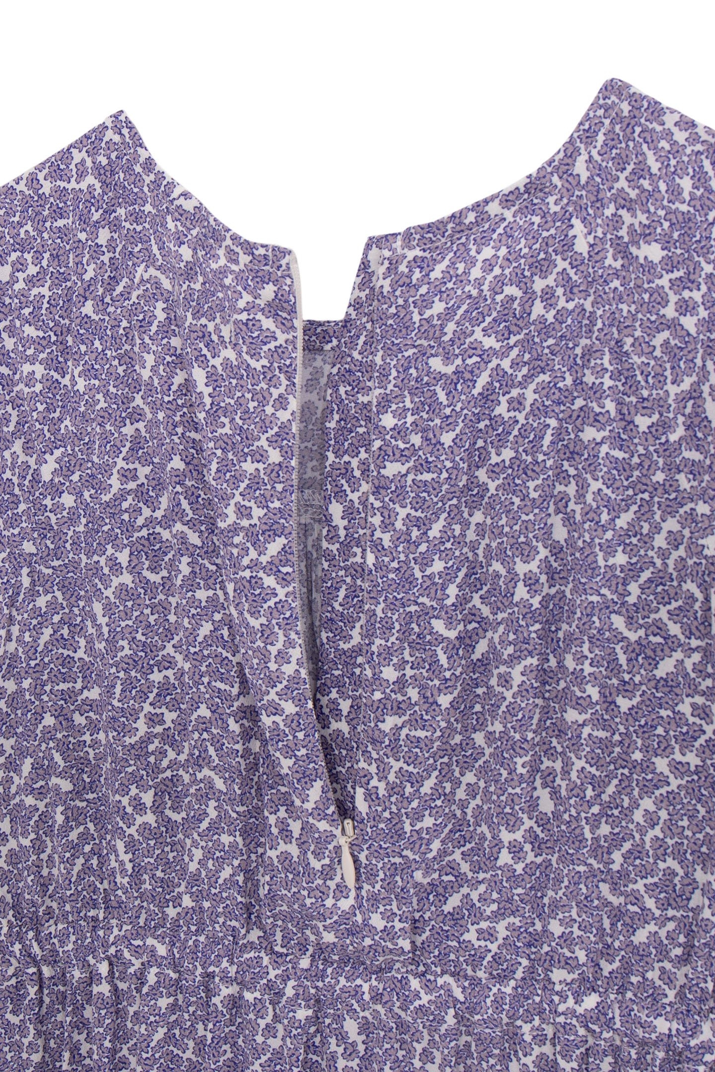 ECRU LONG DRESS LENZING™ ECOVERO™ MAUVE FLOWERS GIRL 4