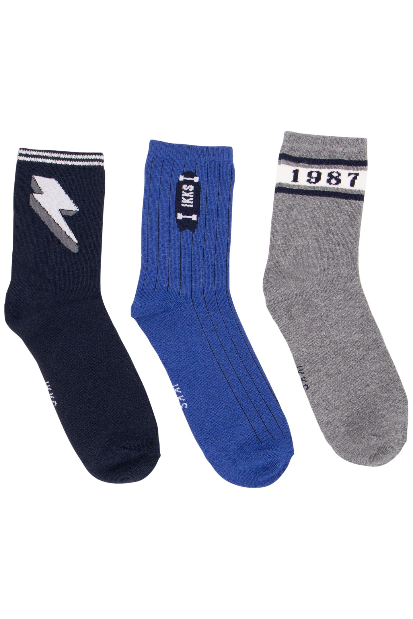 BOYS' BLUE, GREY AND NAVY SOCKS 2