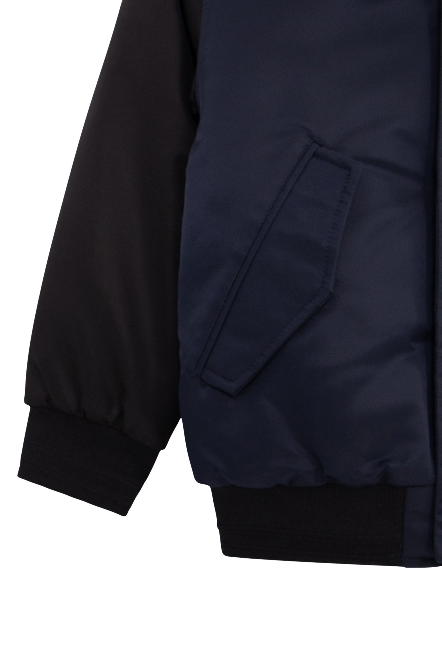 BOYS' NAVY HOODED JACKET WITH BLACK SLEEVES 6