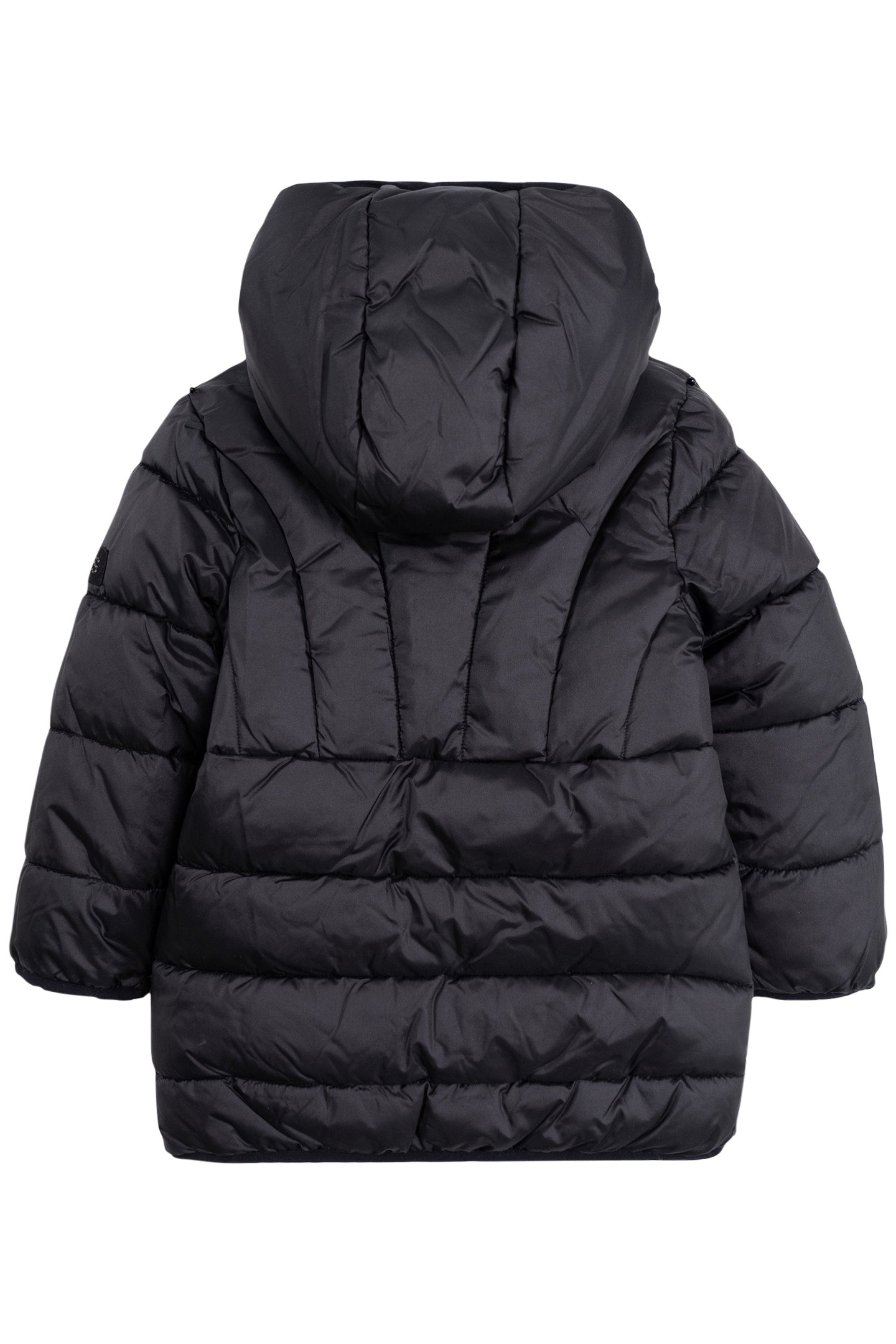 GIRL'S LONG REVERSIBLE BLACK AND PINK SHERPA JACKET 2