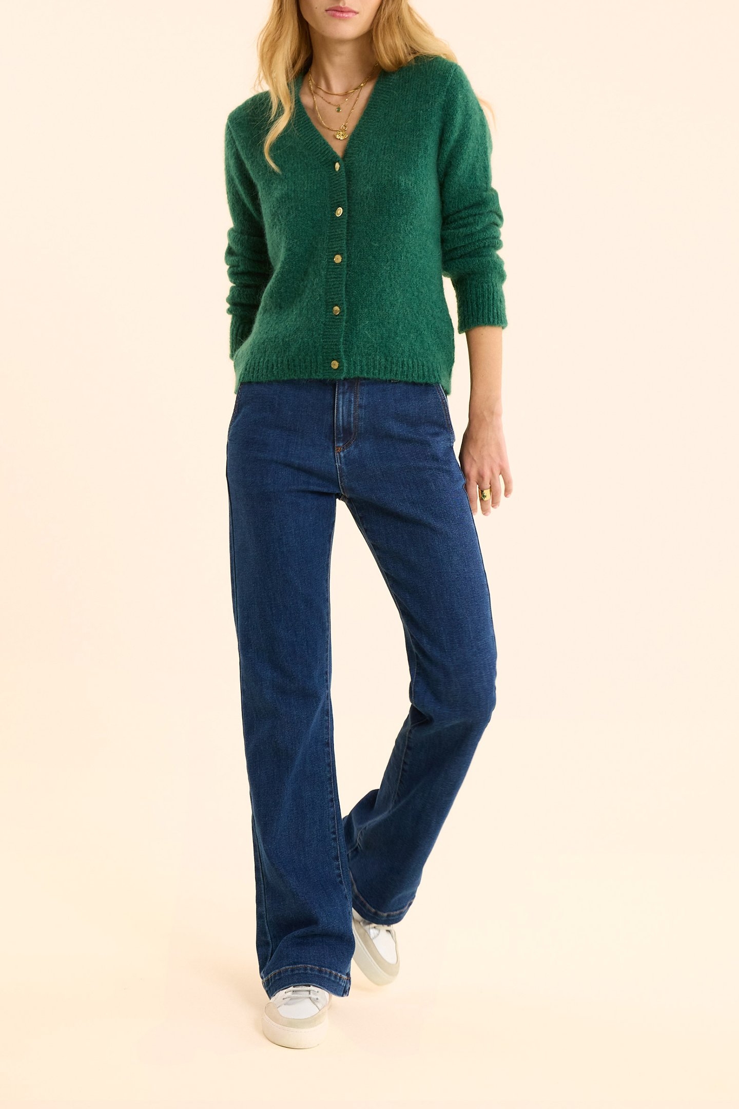 FANCY KNIT CARDIGAN MIDNIGHT GREEN 3