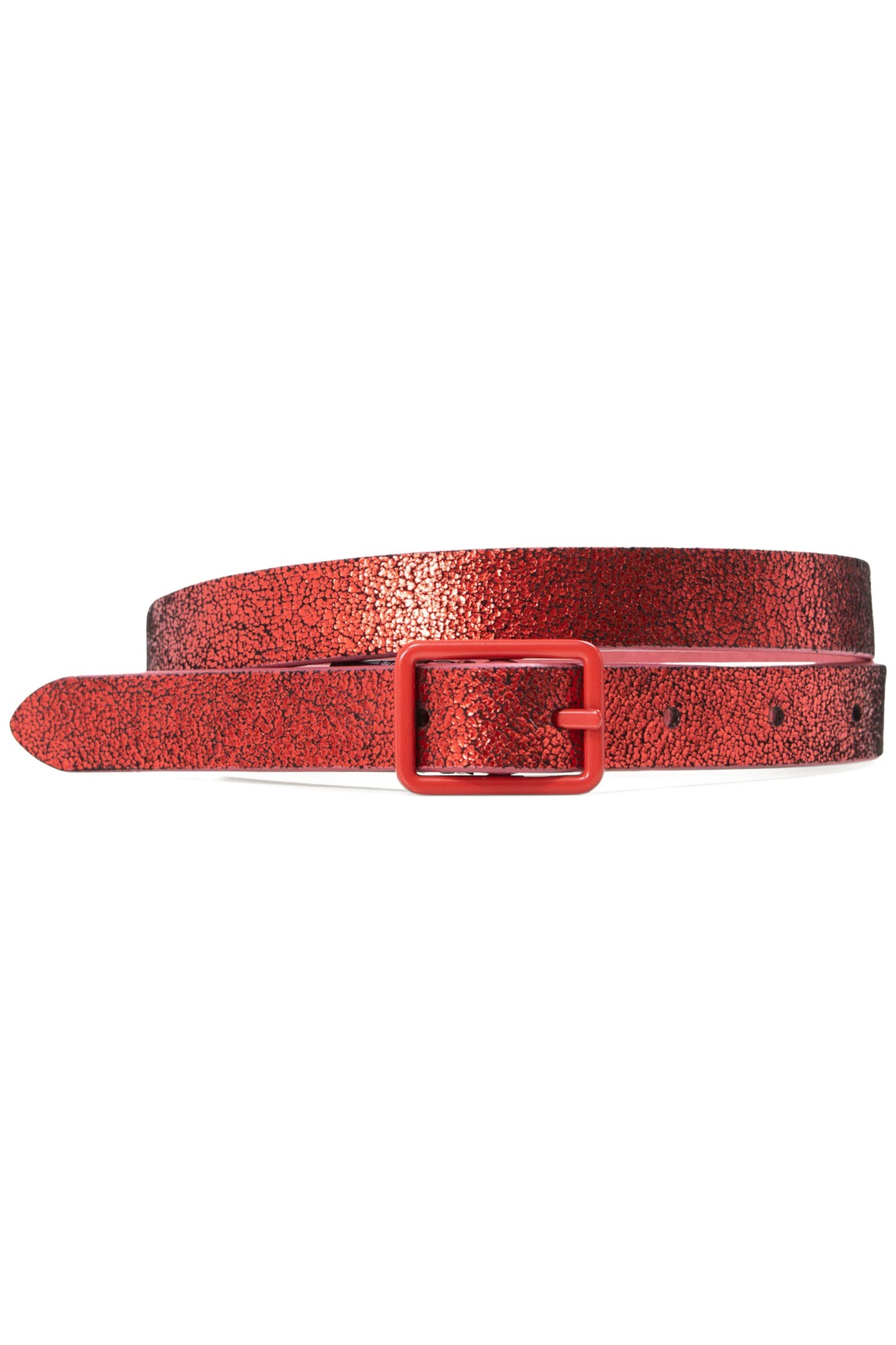 BUBBLE GUM/METALLIC RED REVERSIBLE BELT 1