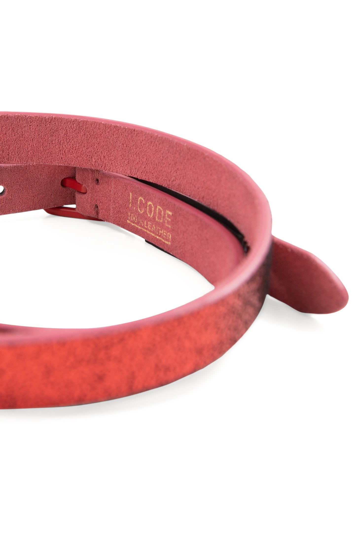 BUBBLE GUM/METALLIC RED REVERSIBLE BELT 6
