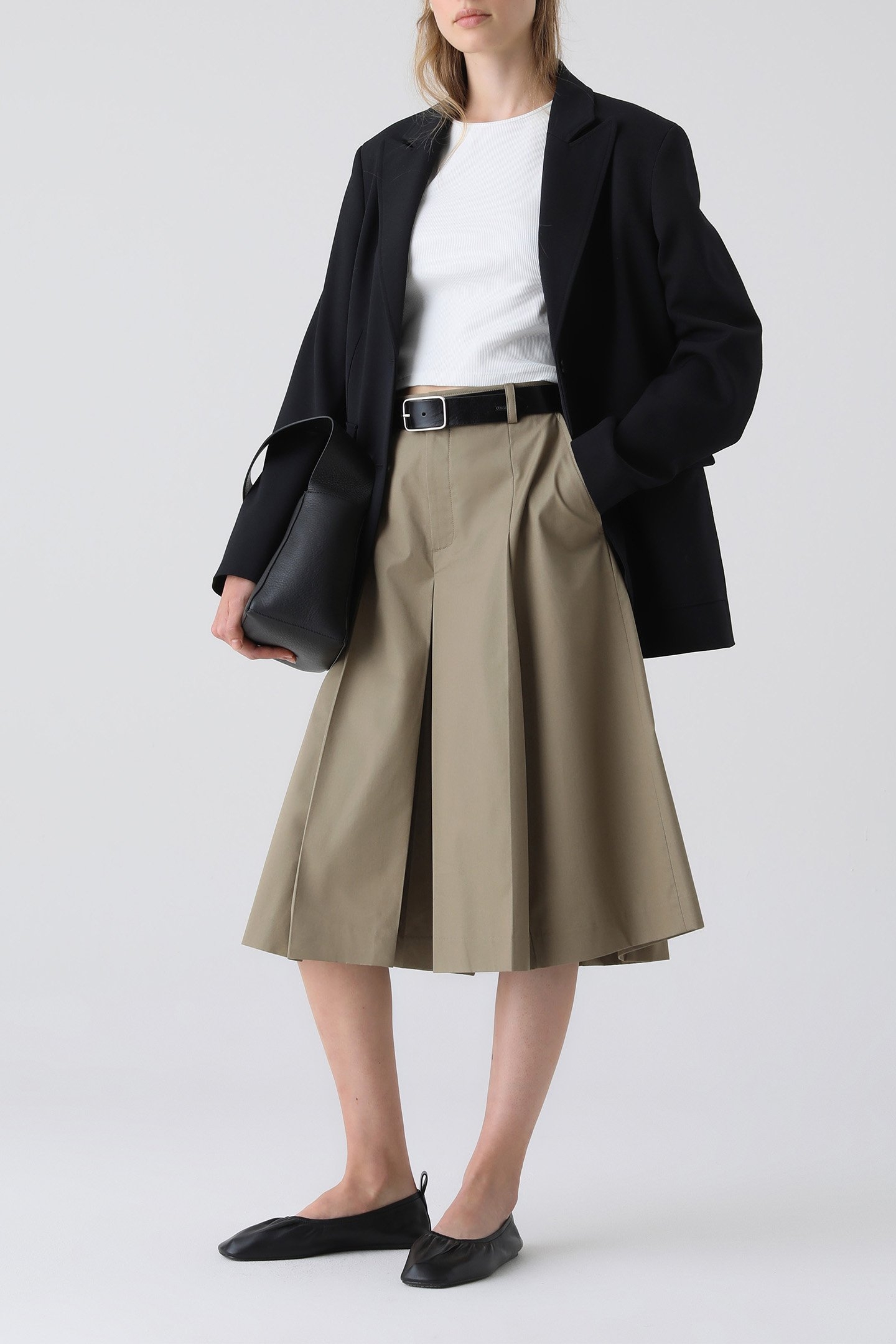 PLEATED CULOTTES SKIRTS GREY MARBLE 5