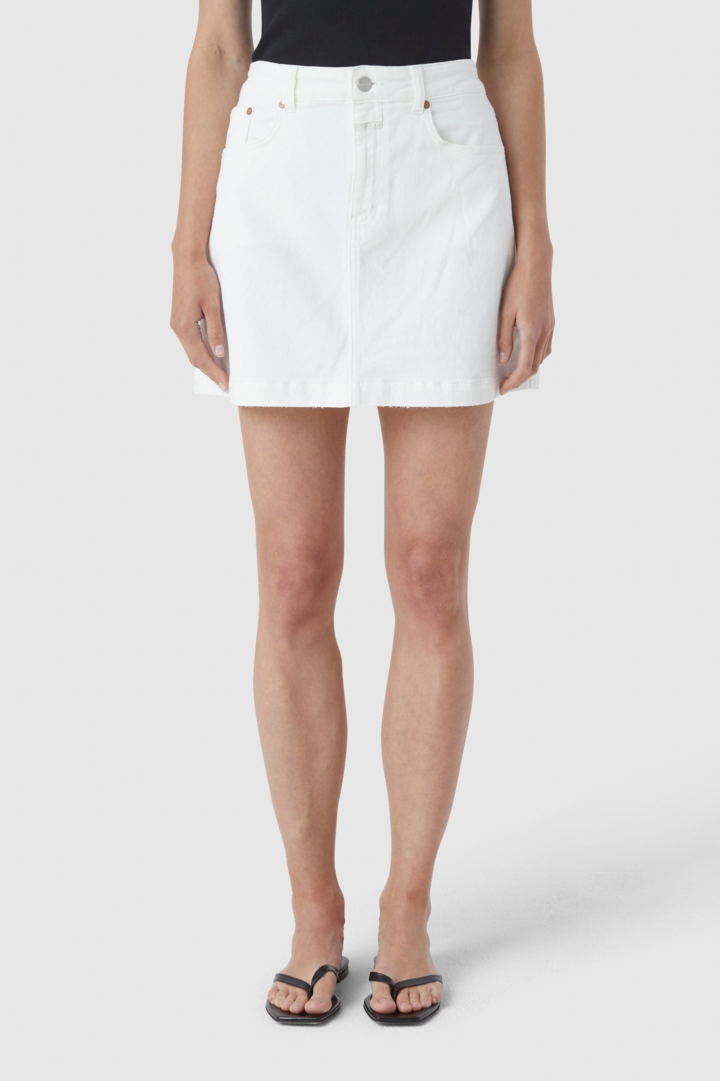 SHORT DENIM SKIRT SKIRTS WHITE 1