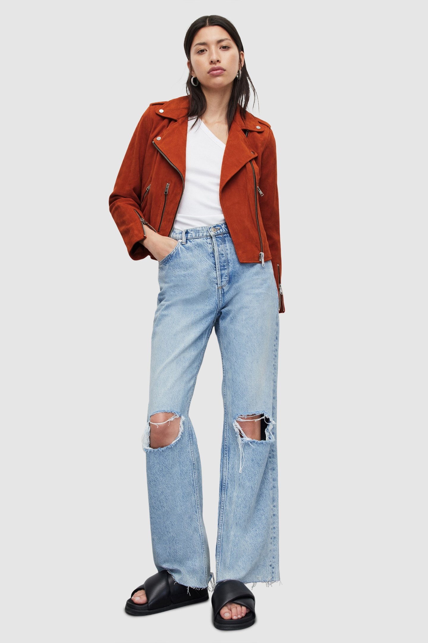 FERN SUEDE BIKER MANDARIN ORANGE 3